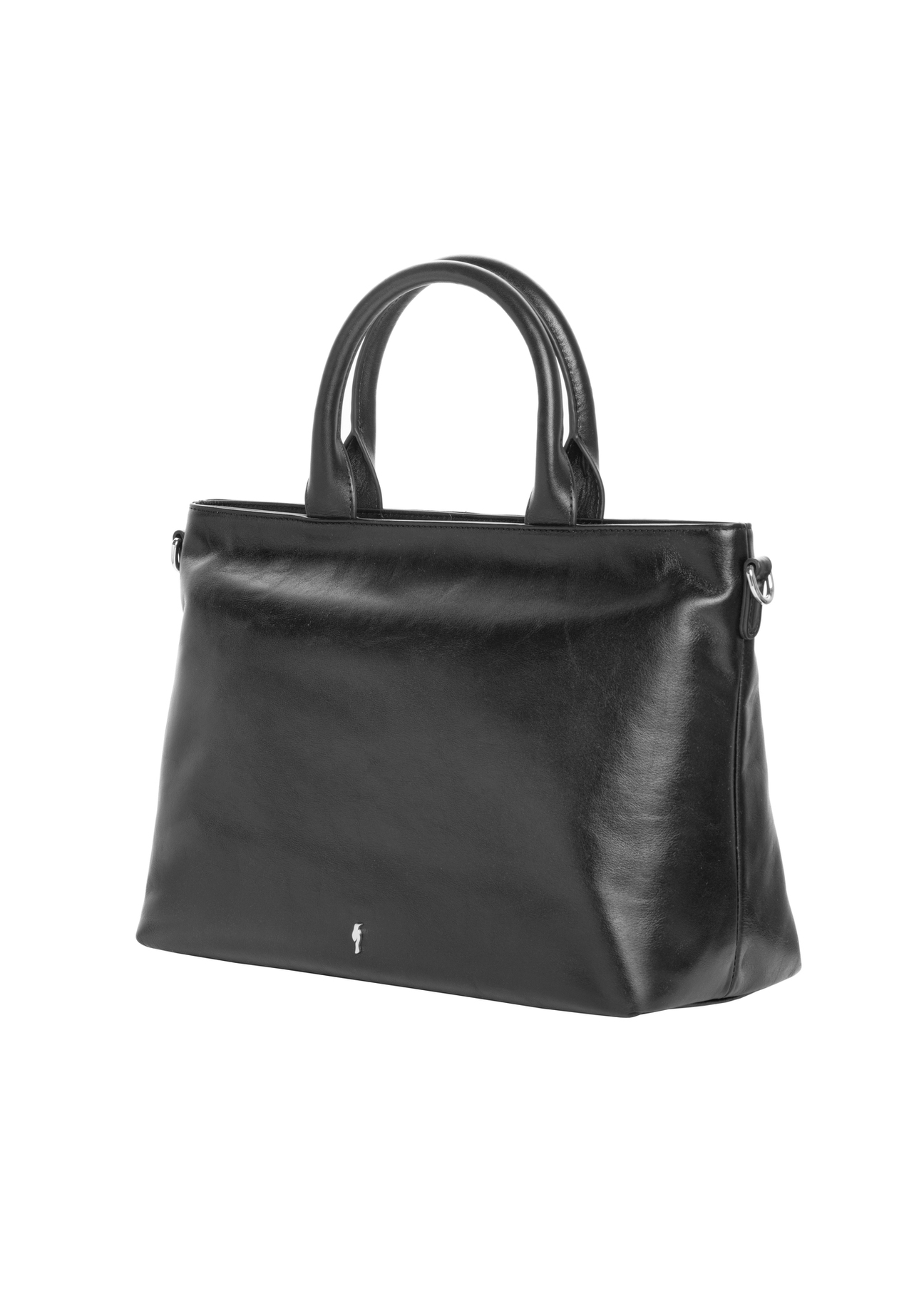 Black large leather women's handbag TORES-1158-99(Z25), diagonal product view on a white background.