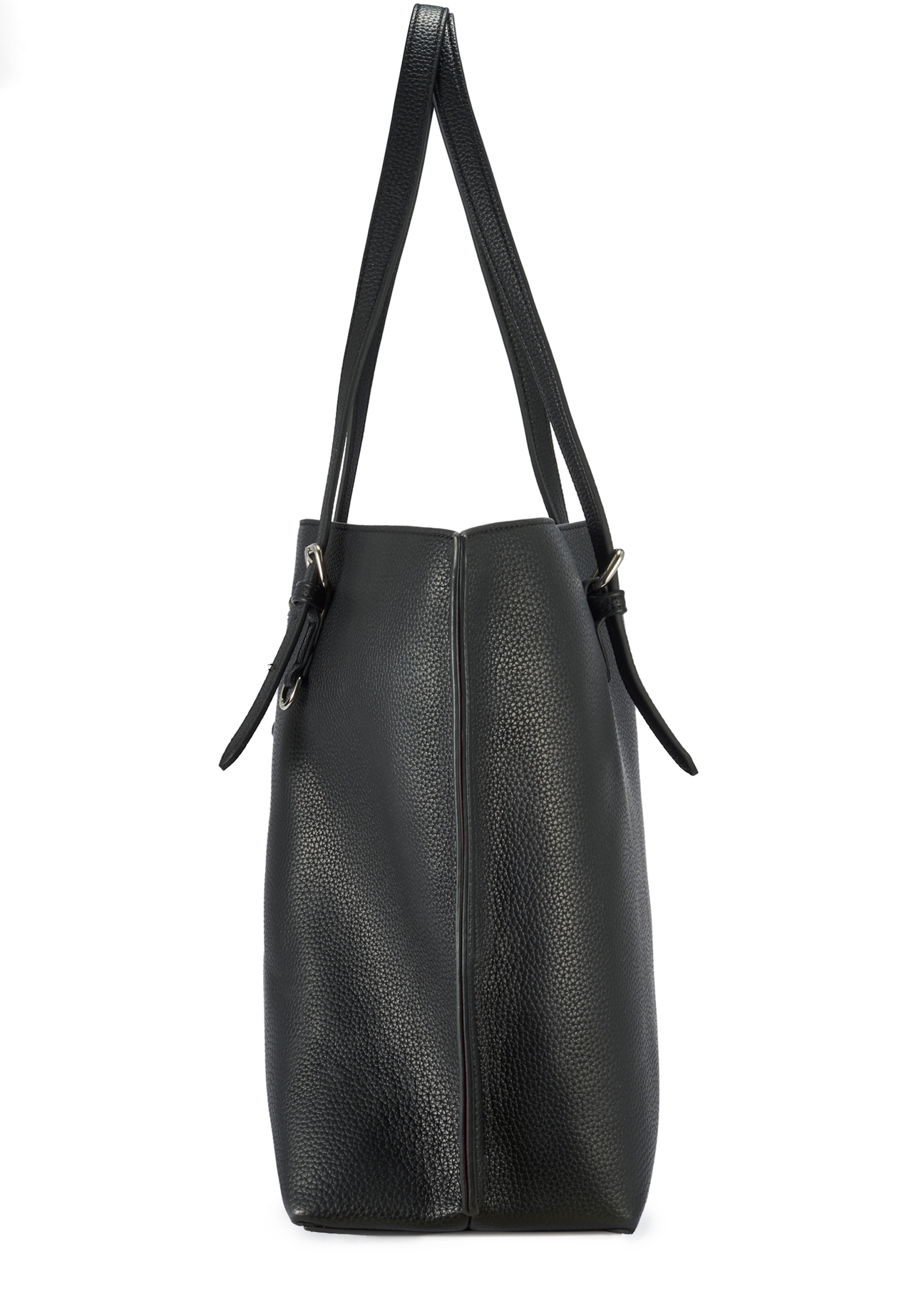 Black large shopper bag TOREC-1088-99(Z25), side view of the product on a white background.
