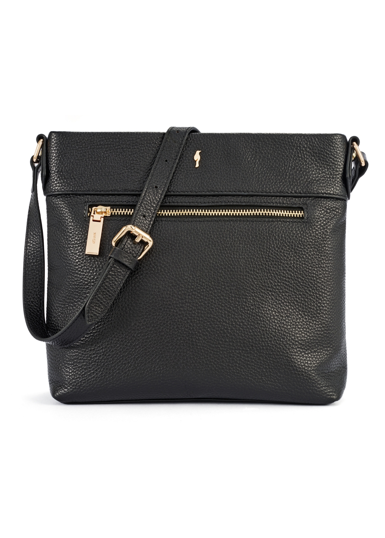 Black leather women's messenger bag TORES-1151-99(Z25)