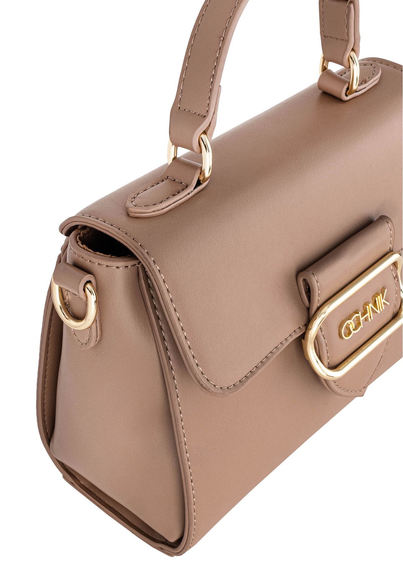 Beige small women's shoulder bag TOREC-0962A-81(Z25) - close-up of detail on white background.