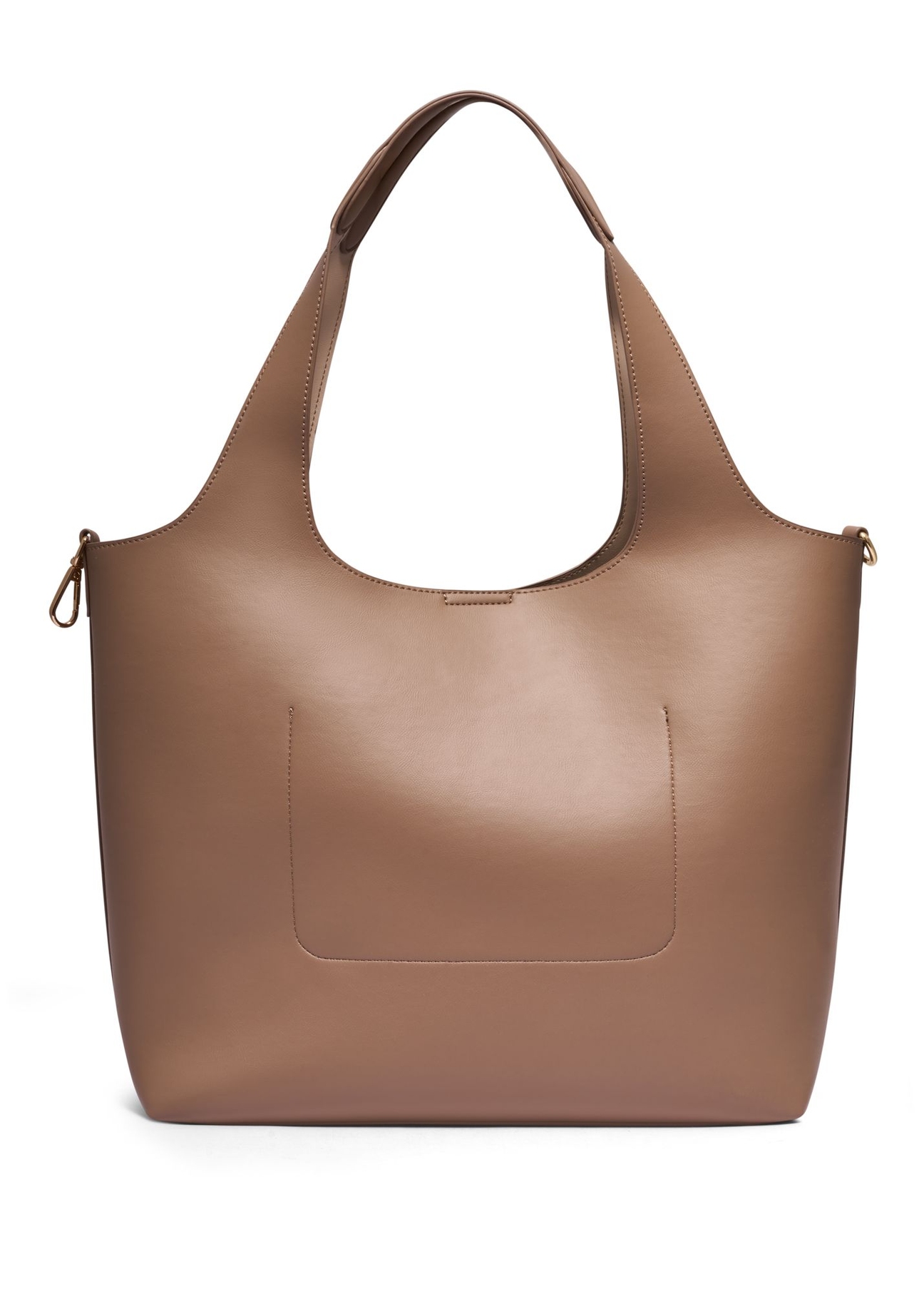 Beige women's shopper bag TOREC-1259-1B(Z26) - product view from the back, on a white background.