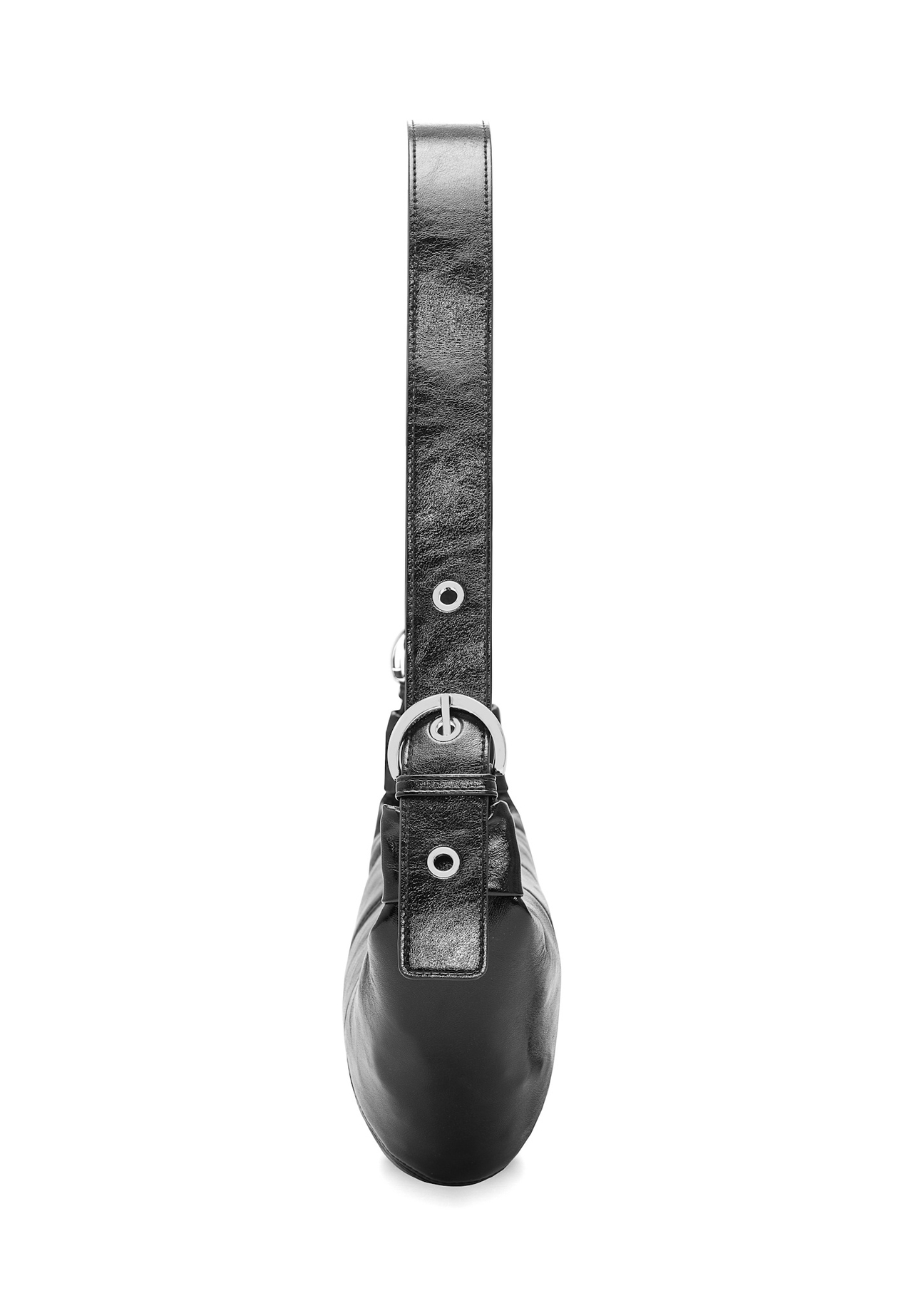 Black small women's waist bag TOREC-1087-99(Z25), side view of the product on a white background.