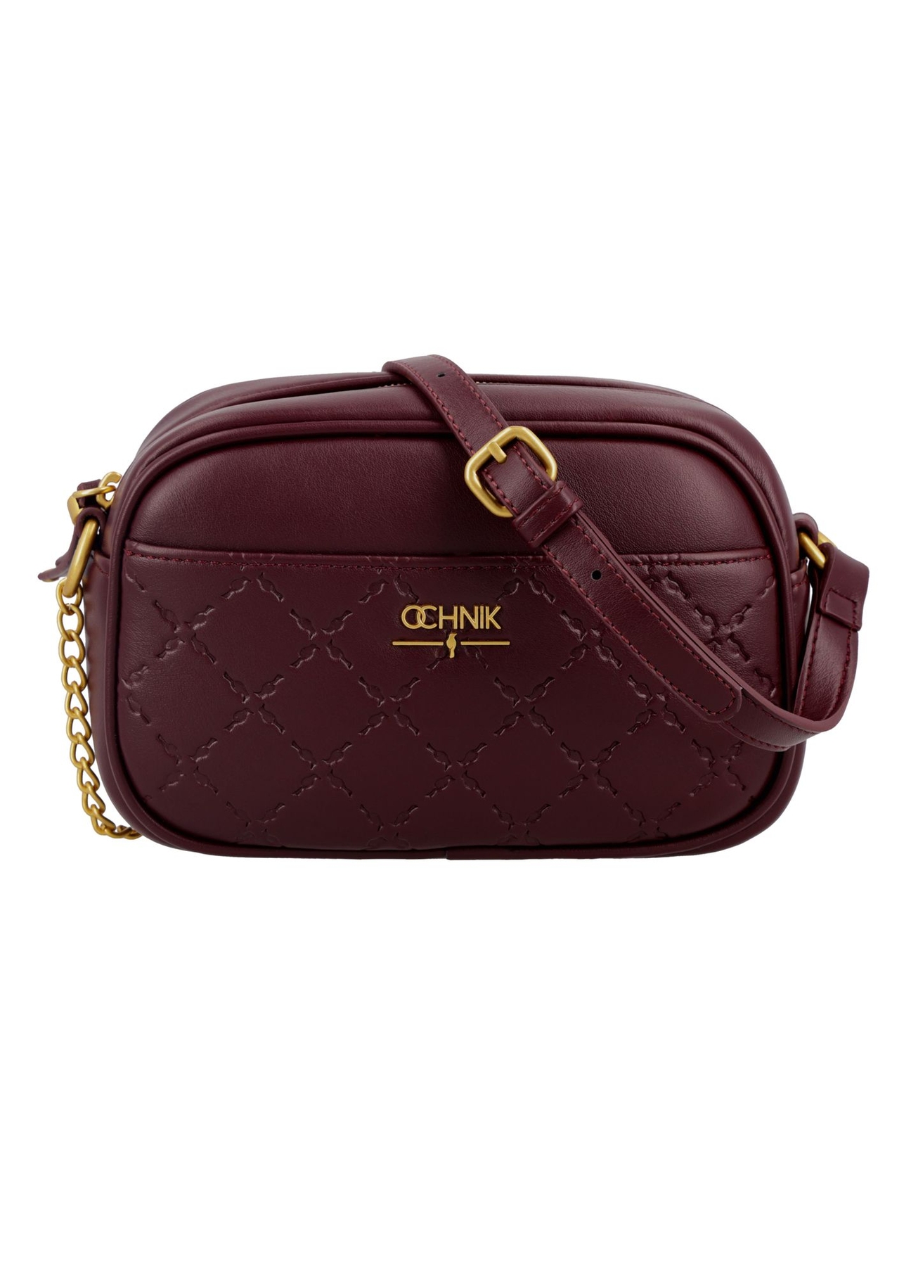 Burgundy small women's handbag TOREC-1285-4P(Z26) - front product view, on white background.
