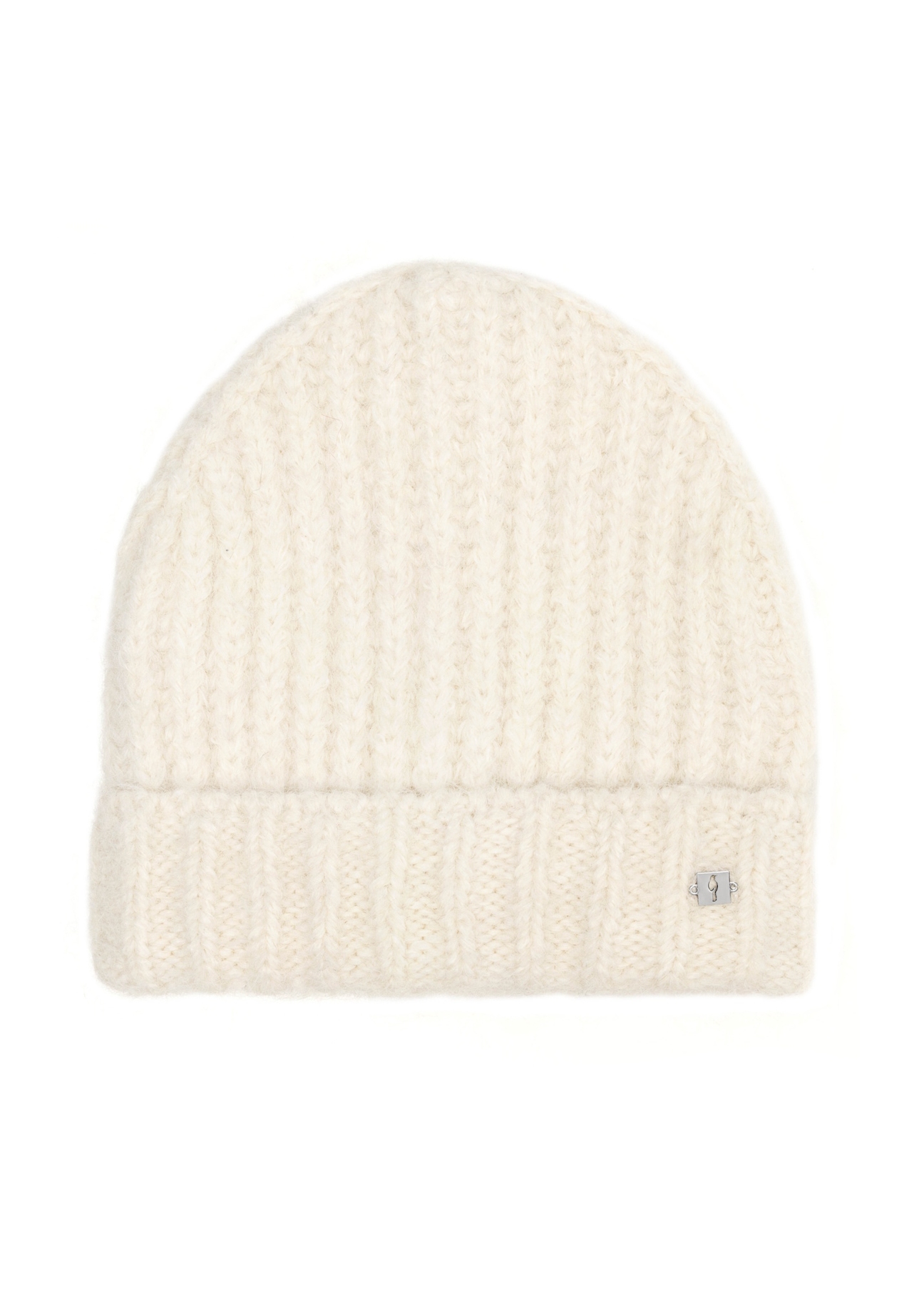 Cream-colored women's hat with wool CZADT-0205-0B(Z26), front view of the product on a white background.