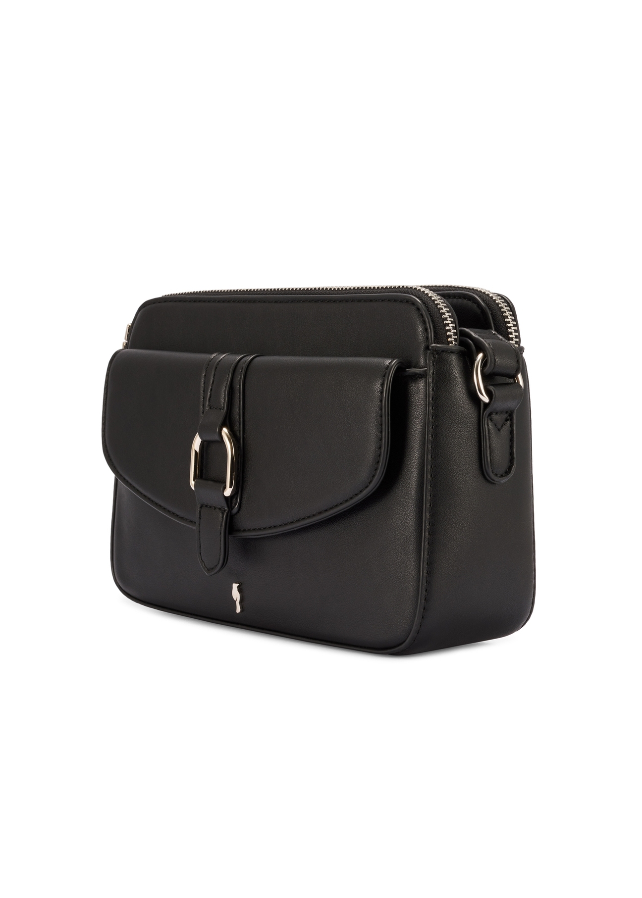 Black small women's handbag TOREC-1175-99(W26) - diagonal product view, on a white background.