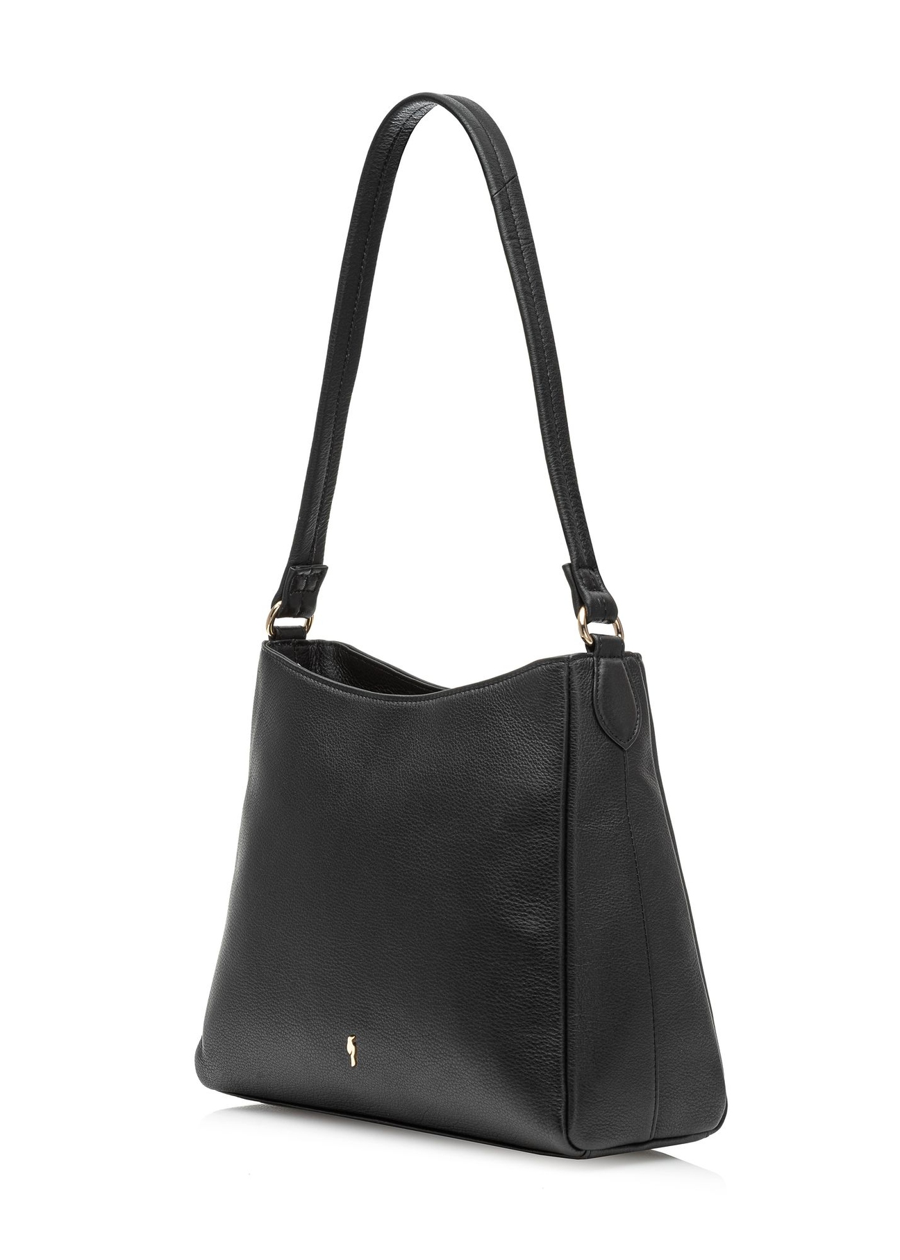 Black leather handbag TORES-0975F-99(Z26) - diagonal product view, on a white background.