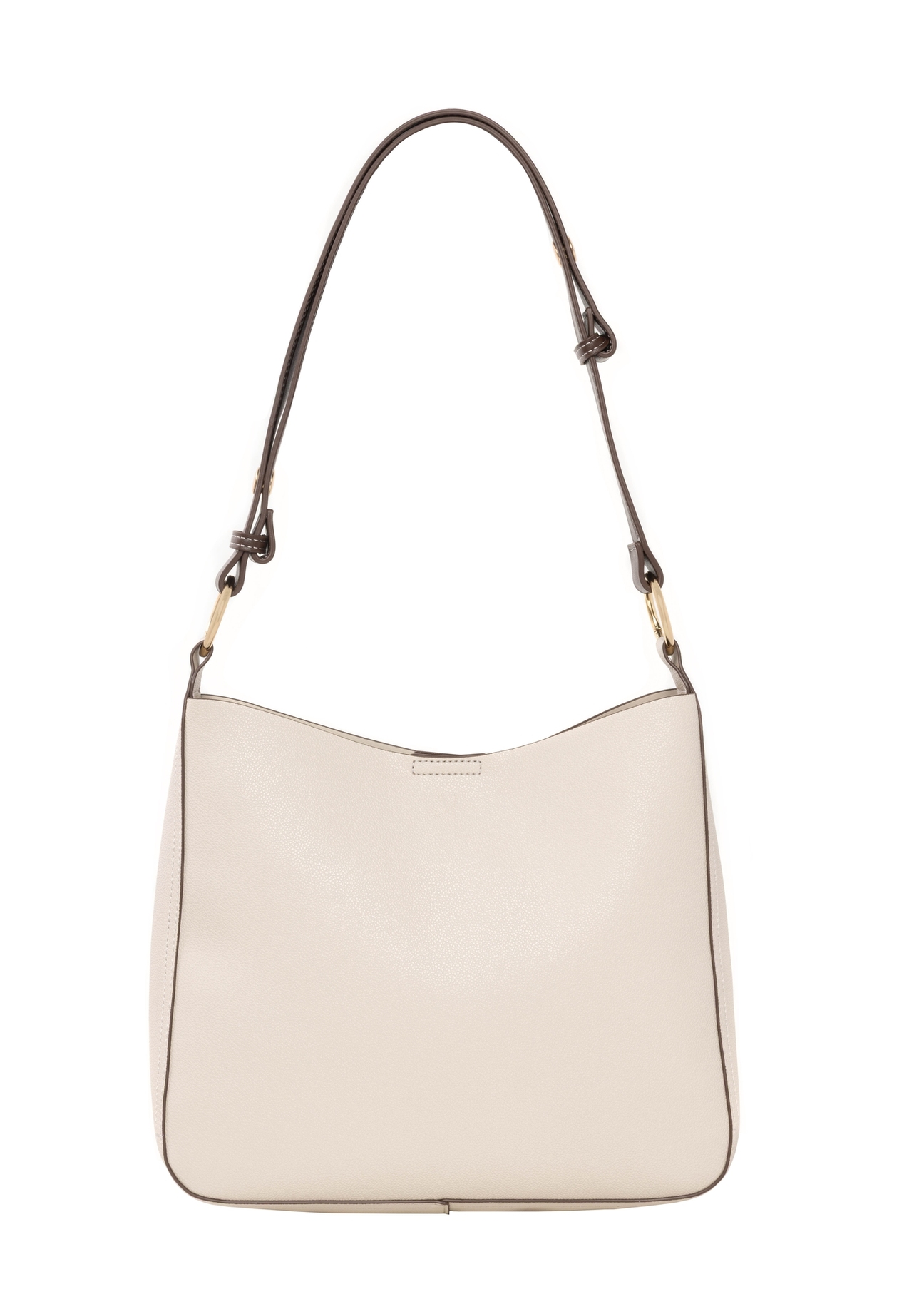 Women's ecru hobo bag TOREC-1257-0B(Z26). Product view from the back on a white background.