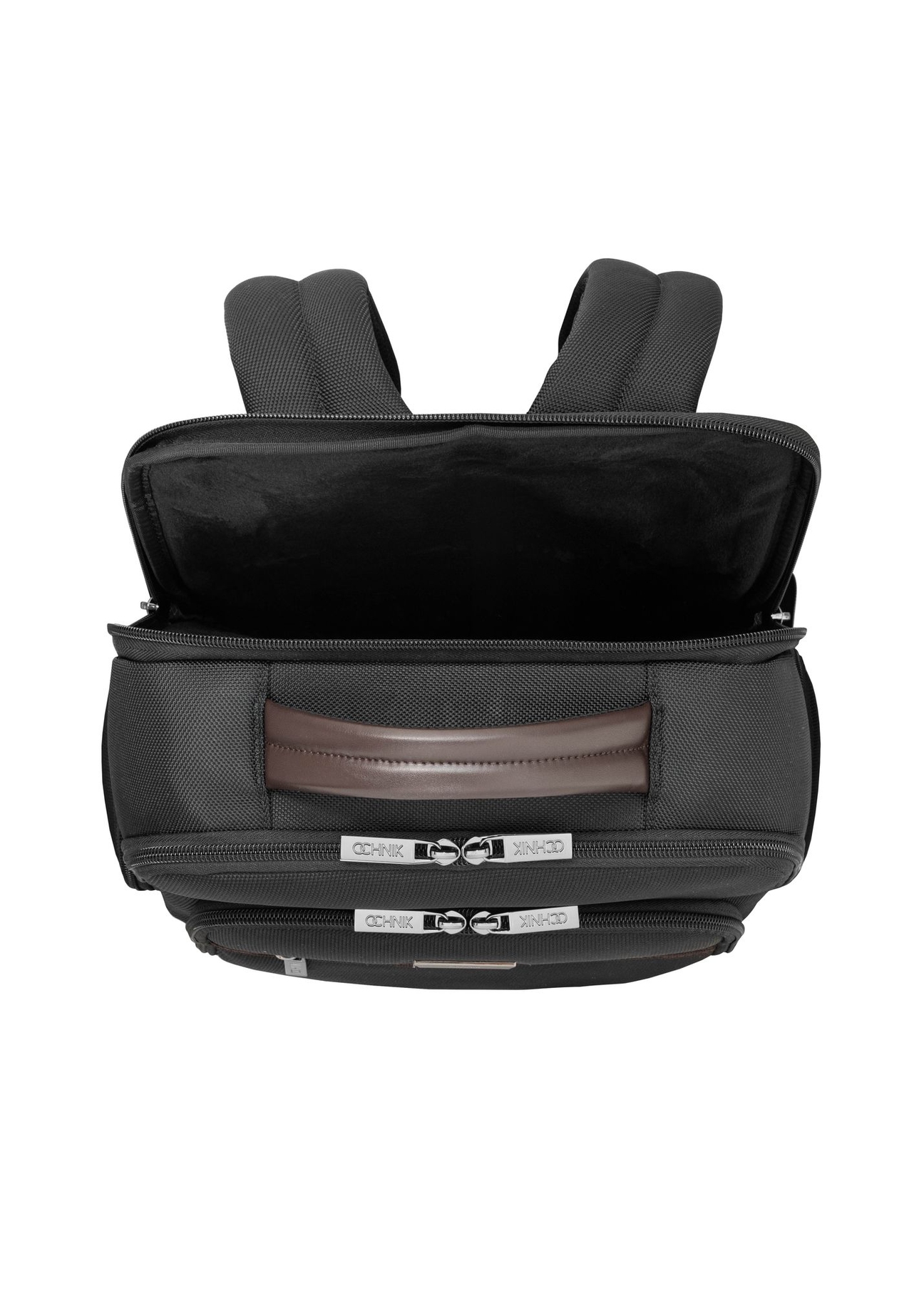 Black large men's backpack TORMN-0435-9J(Z26) - product view from above, on a white background.