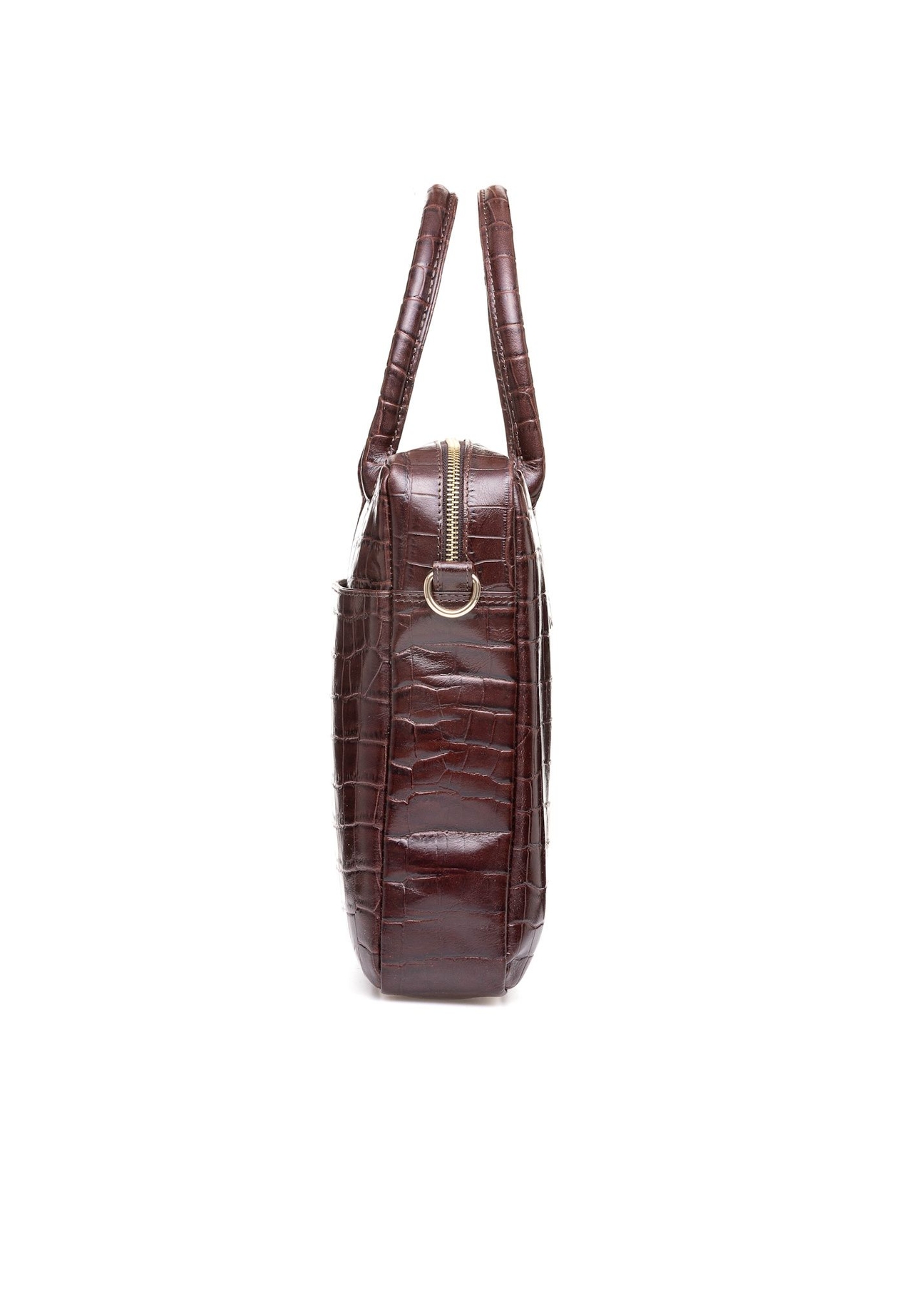 Leather elegant women's croco bag TORES-1128E-89(Z25), side product view on a white background.