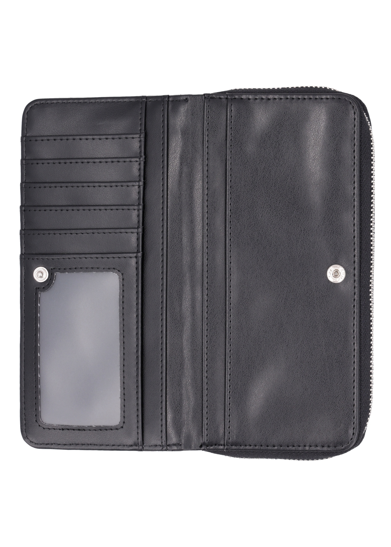 Large women's wallet with decorative stitching POREC-0443-9P(Z26), product view inside on white background.