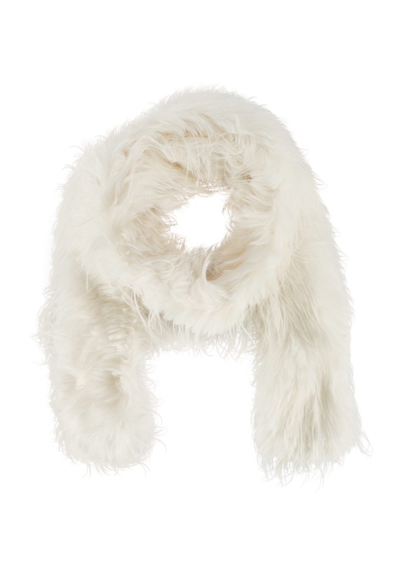 Cream women's scarf SZADF-0033-12(Z25) - front product view on white background.