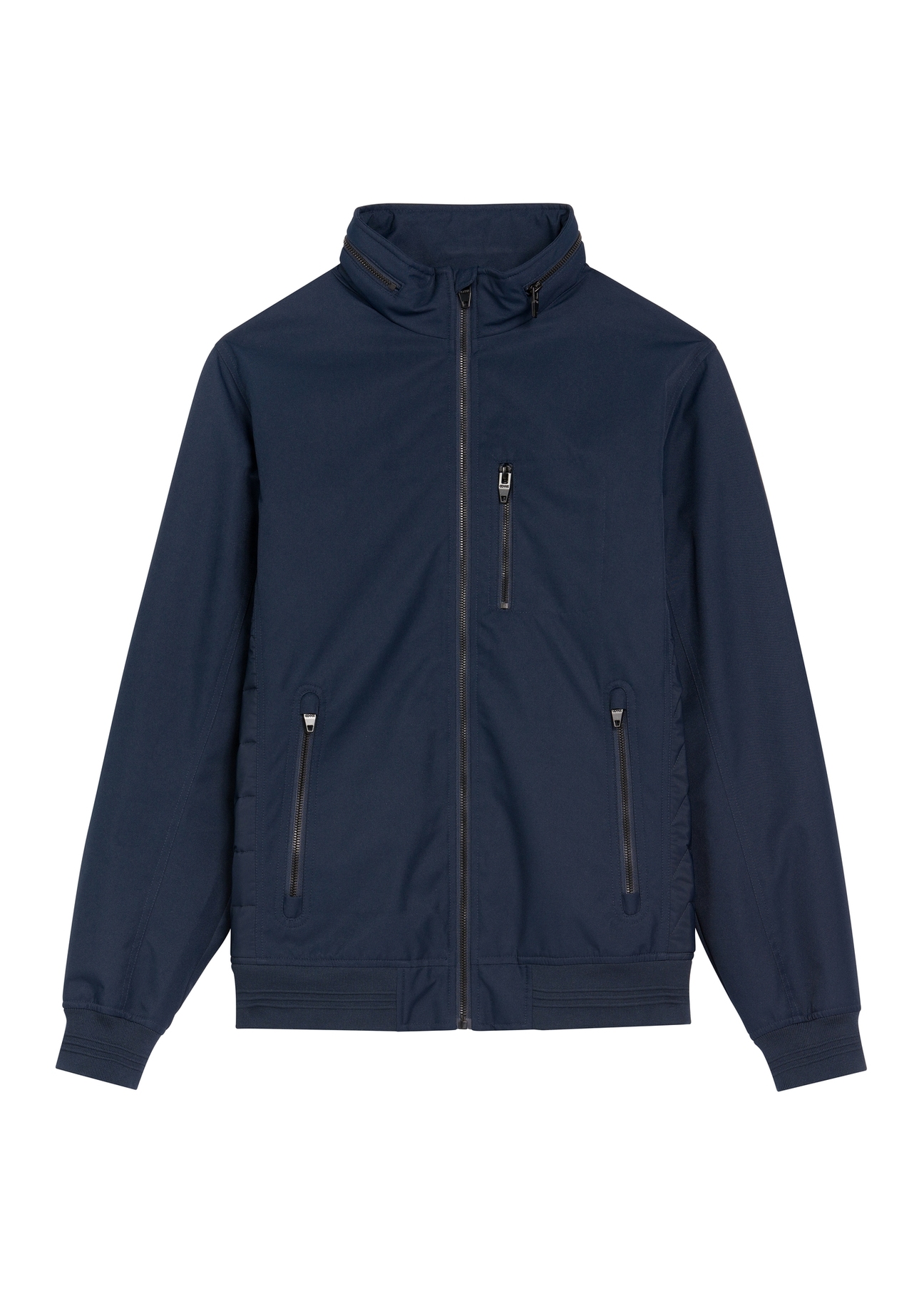 Men's navy blue transitional jacket KURMT-0414-7D(W26), front product view on white background.