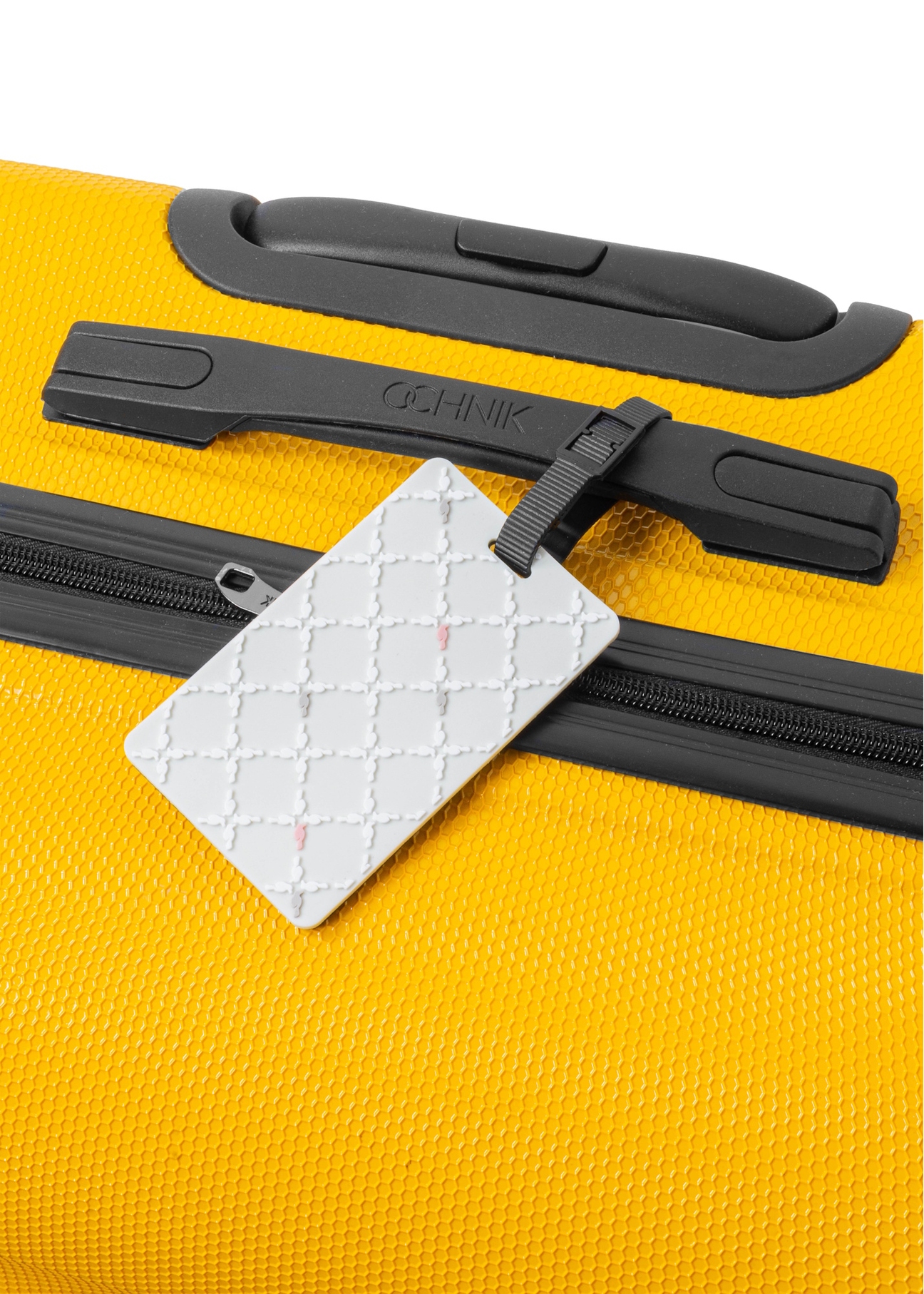 Luggage tag AW-012-0007-12(W25), product view on a suitcase on a white background.