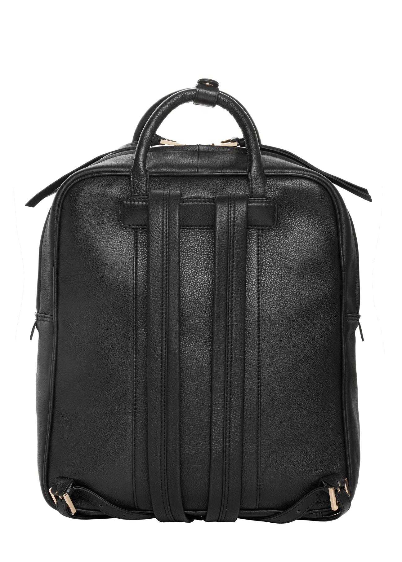 Black leather women's backpack TORES-1313-99(Z26). Back view on white background.