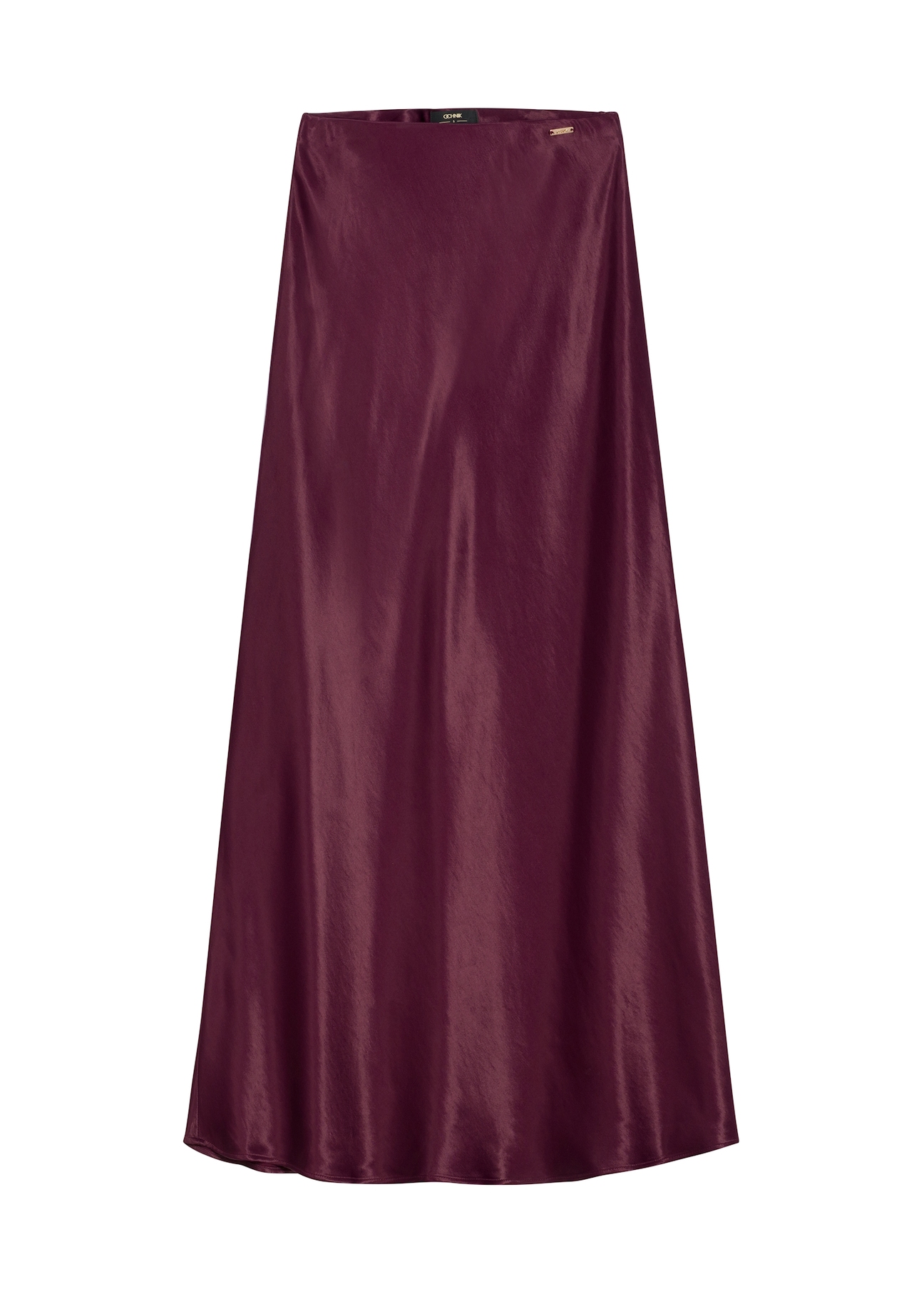 Burgundy long women's skirt SPCDT-0117-4D(Z26), product view from the front on a white background.