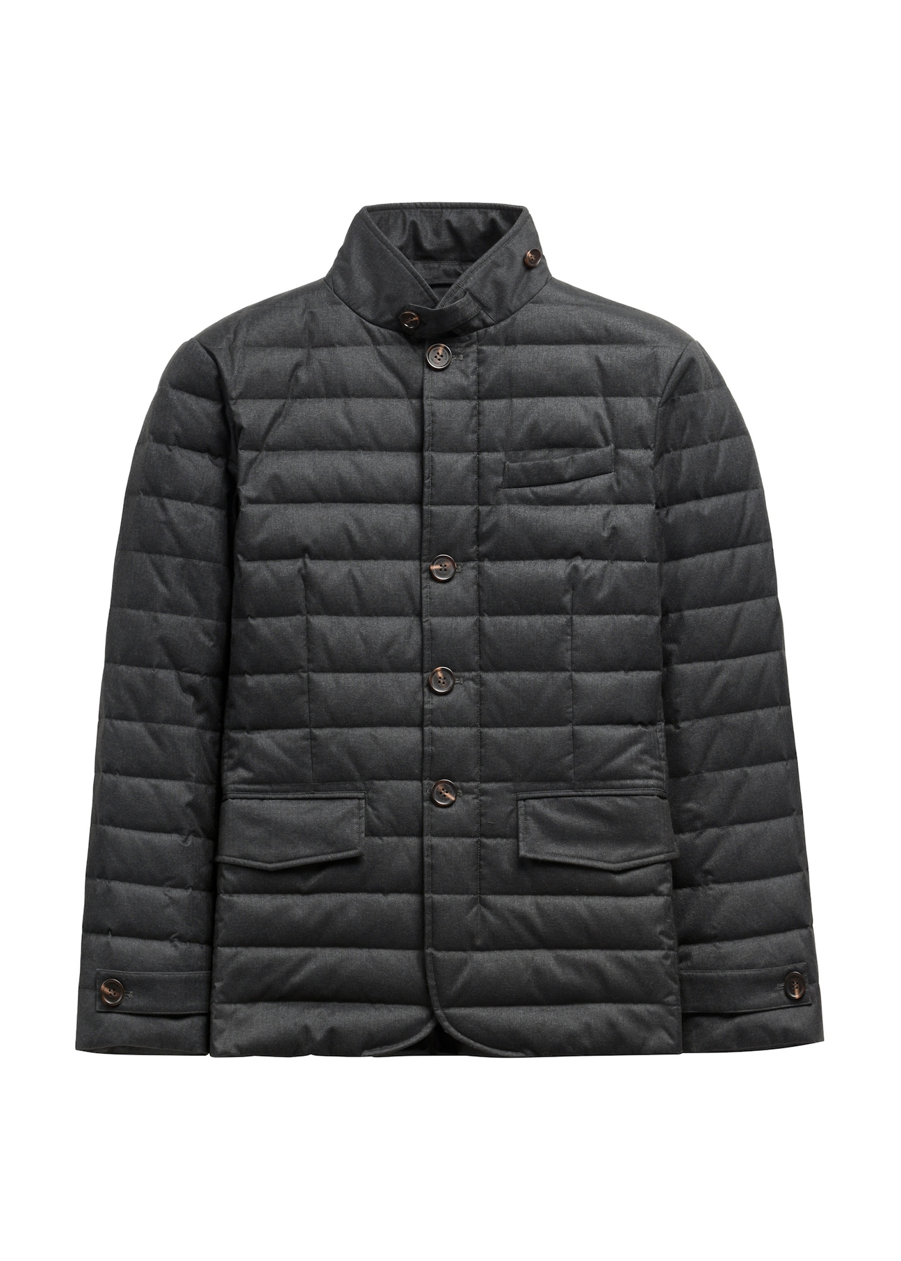 Gray men's jacket with natural insulation KURMT-0424-9C(Z26), front product view on white background.