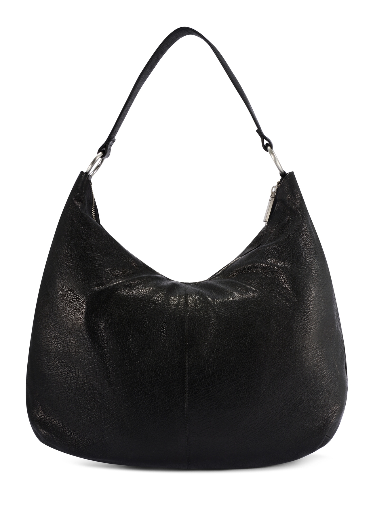 Black leather women's handbag TORES-1242-99(W26), product view from the back on a white background.