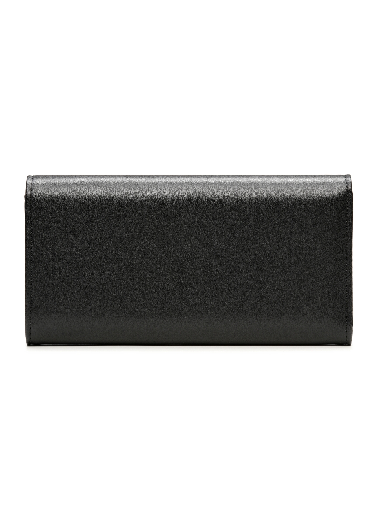 Black large women's wallet POREC-0398A-99(Z25), product view from the back on a white background.