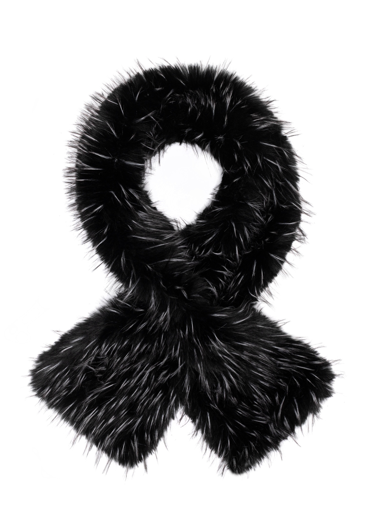 Women's scarf with a soft, fuzzy texture SZADF-0040-9J(Z26), front view on a white background.