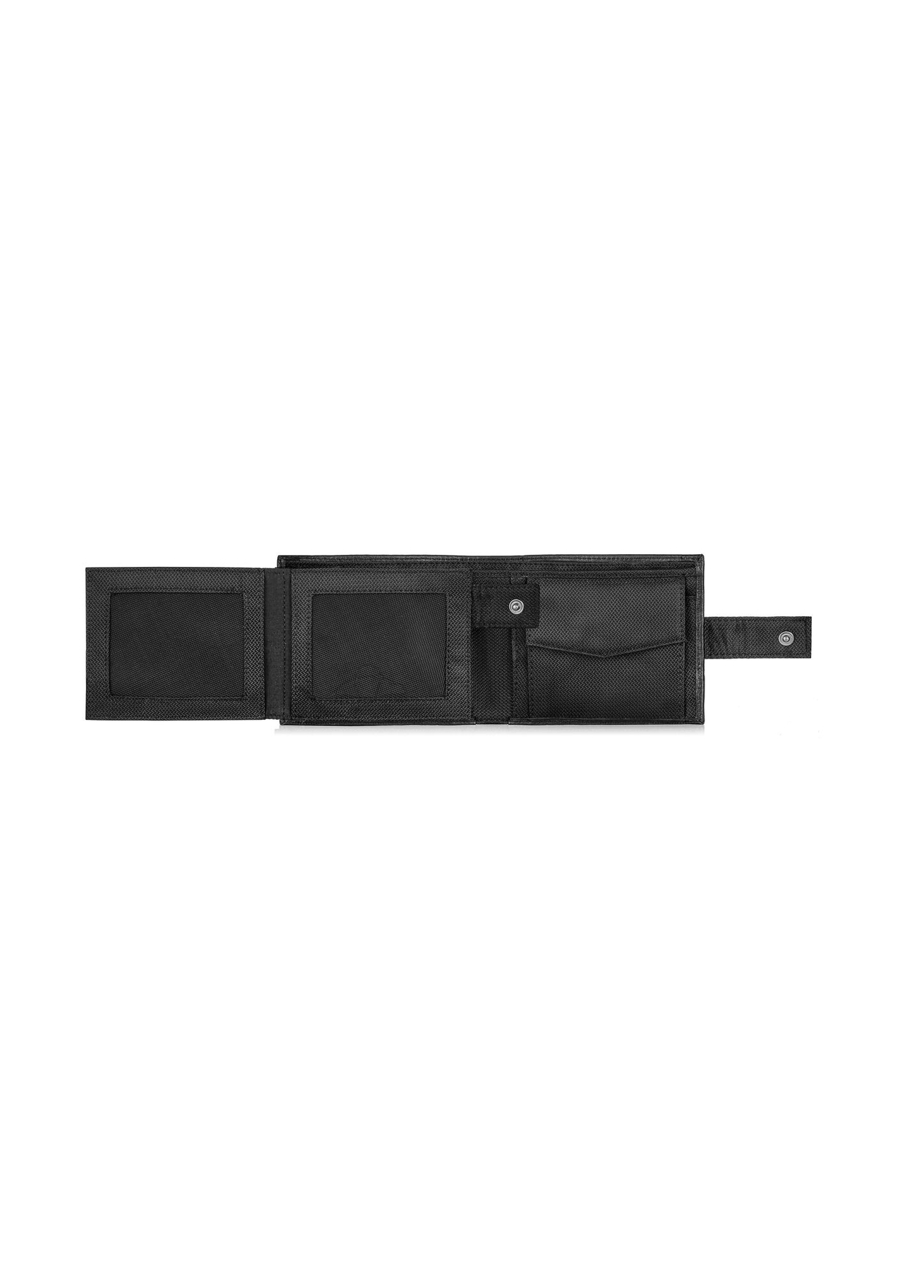 Black foldover clasp wallet for men PORMN-0016-99(Z23)-05
