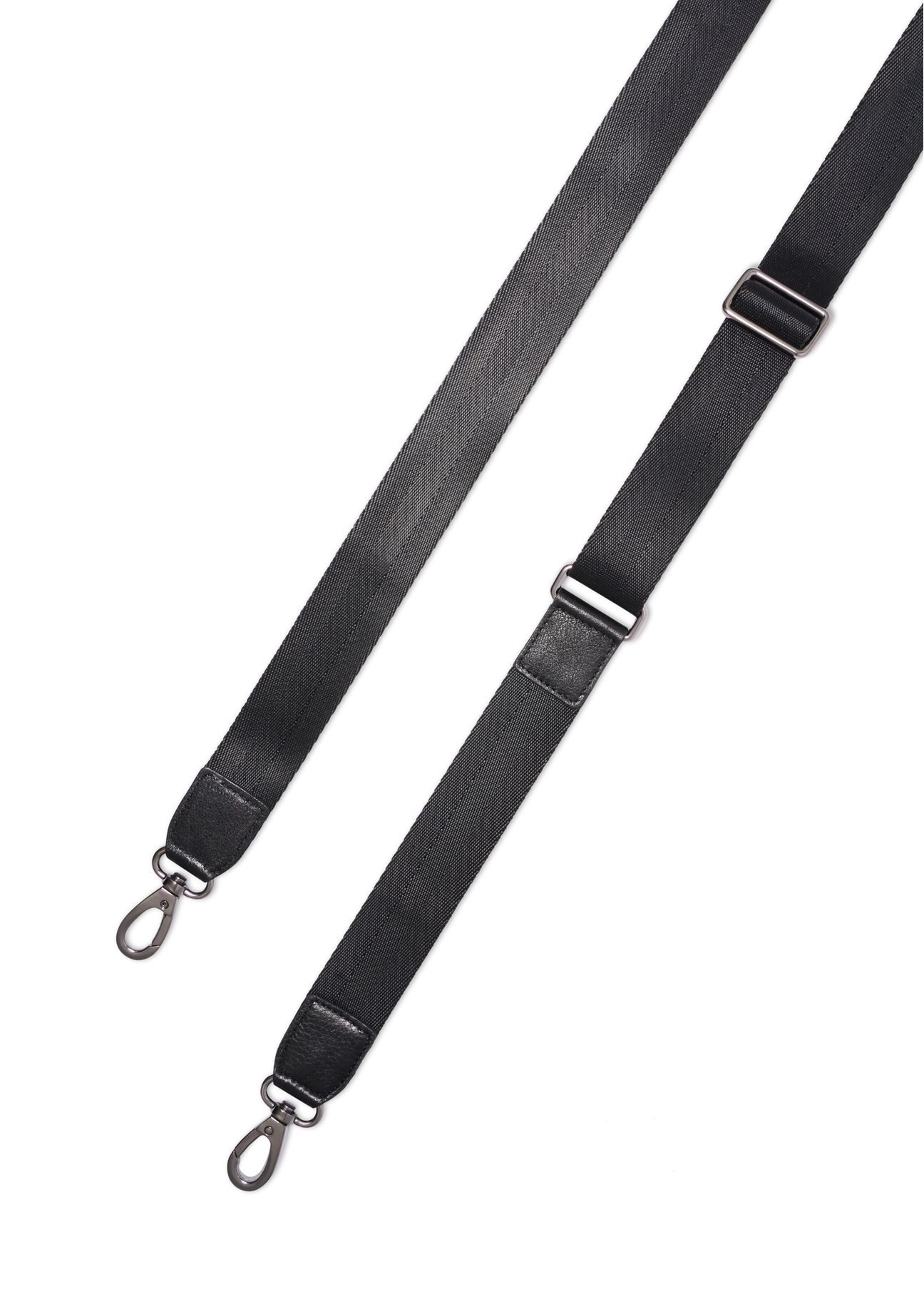 Black leather laptop bag TORMS-0496-99(W26) - close-up detail, on white background.