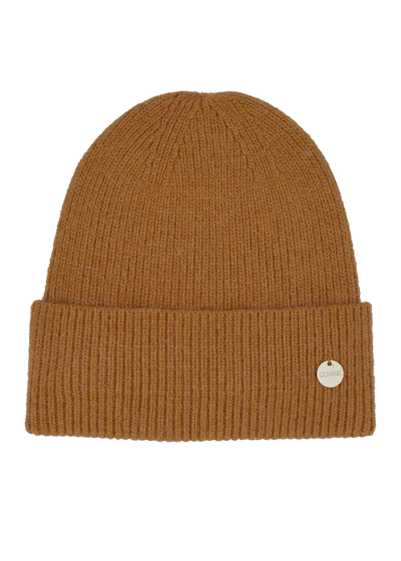 Mustard women's hat CZADT-0206-2D(Z26), front product view on white background.