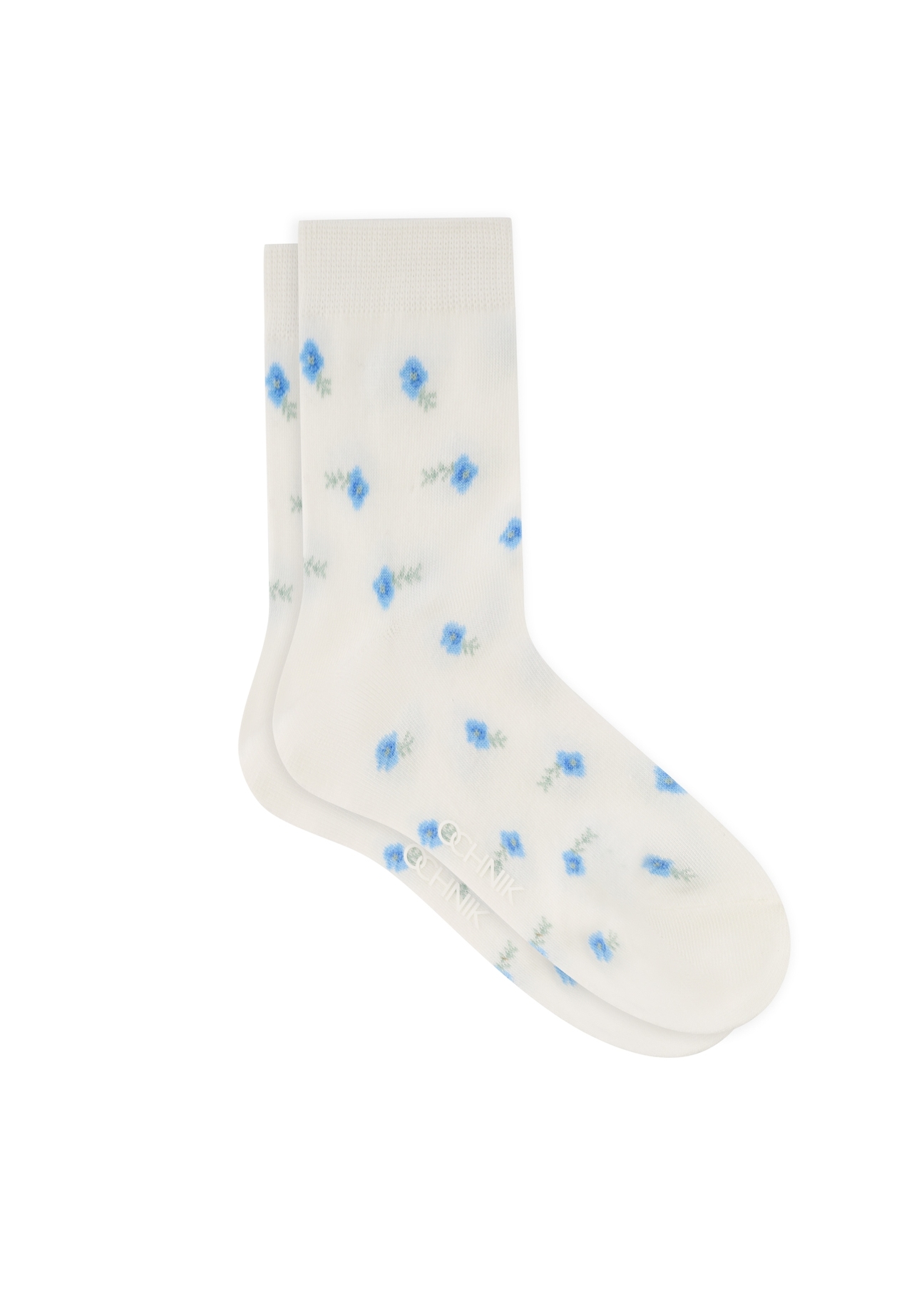 Women's floral socks SKADT-0076-0P(W26), side product view on a white background.