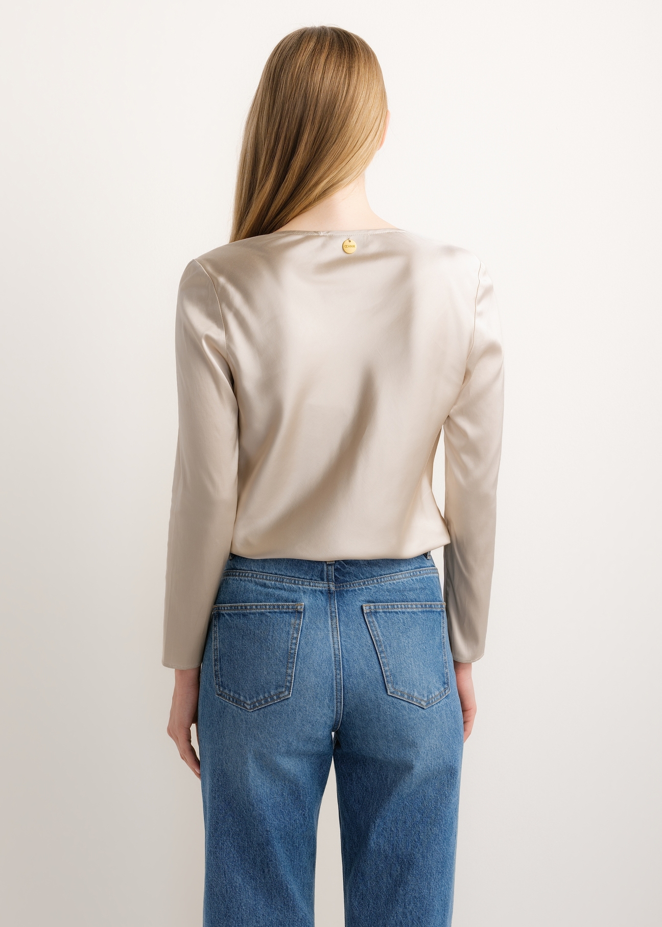 Beige women's blouse BLUDT-0220-1A(Z26)