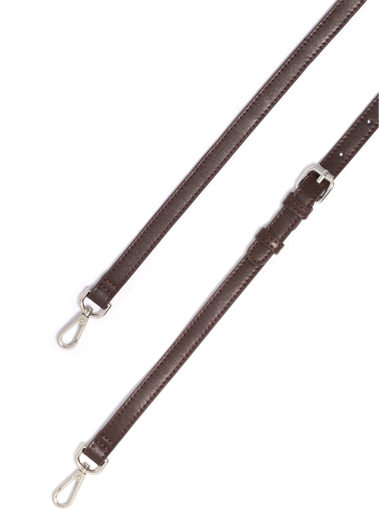Dark brown fabric women's handbag TOREN-0355-1I(Z26), view of the product strap on a white background.