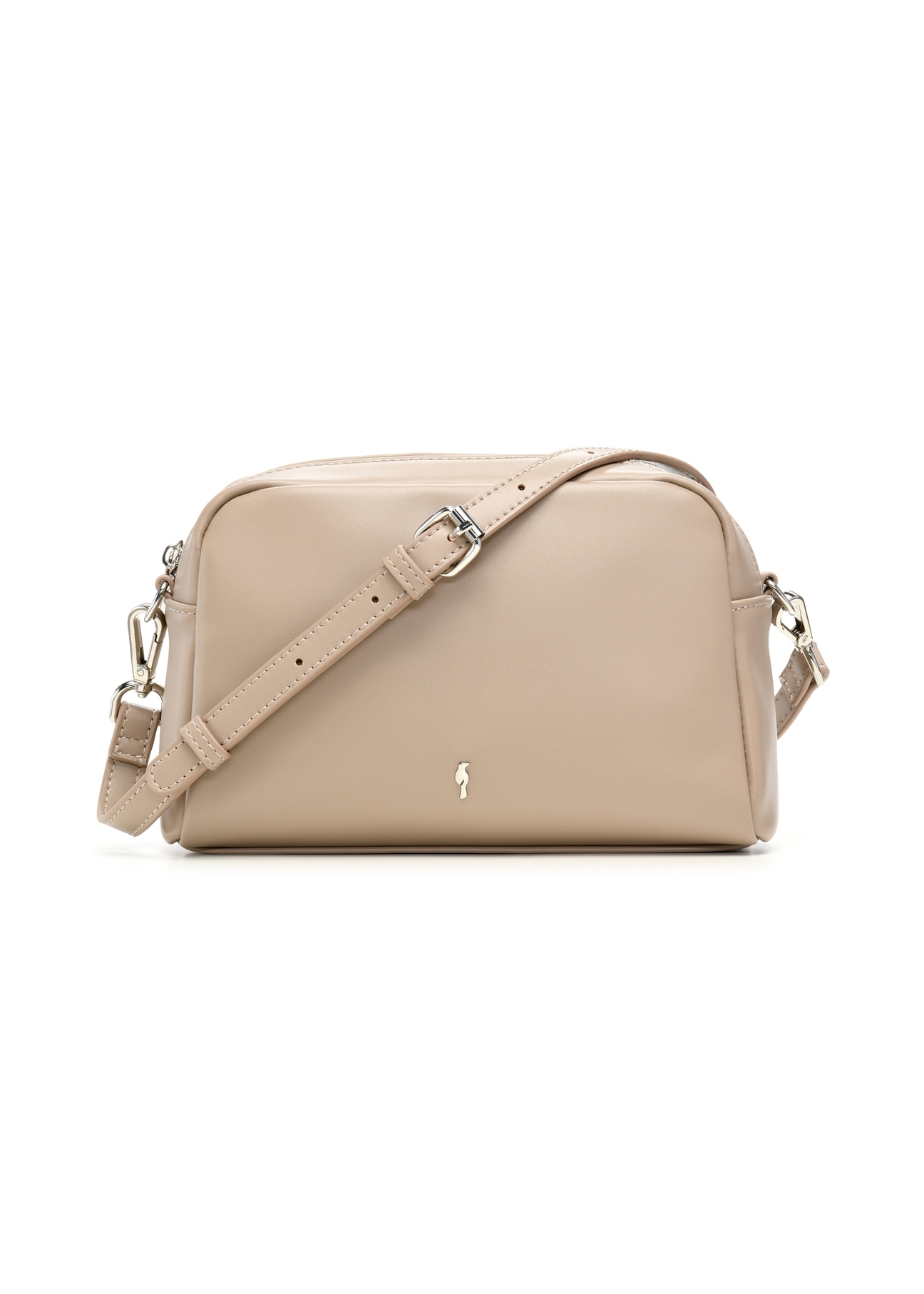 Women's shoulder bag in cool beige color TOREC-1342-1K(Z26), front product view on white background.