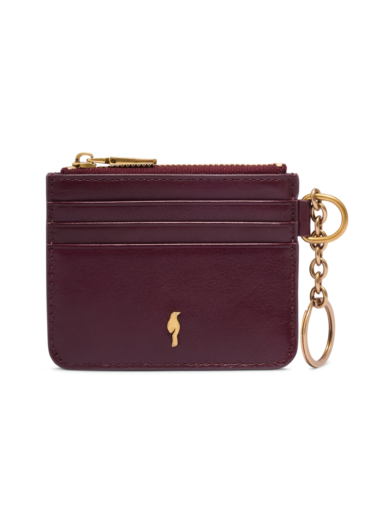 Small burgundy leather case PORES-0995-4D(Z26), front product view on white background.