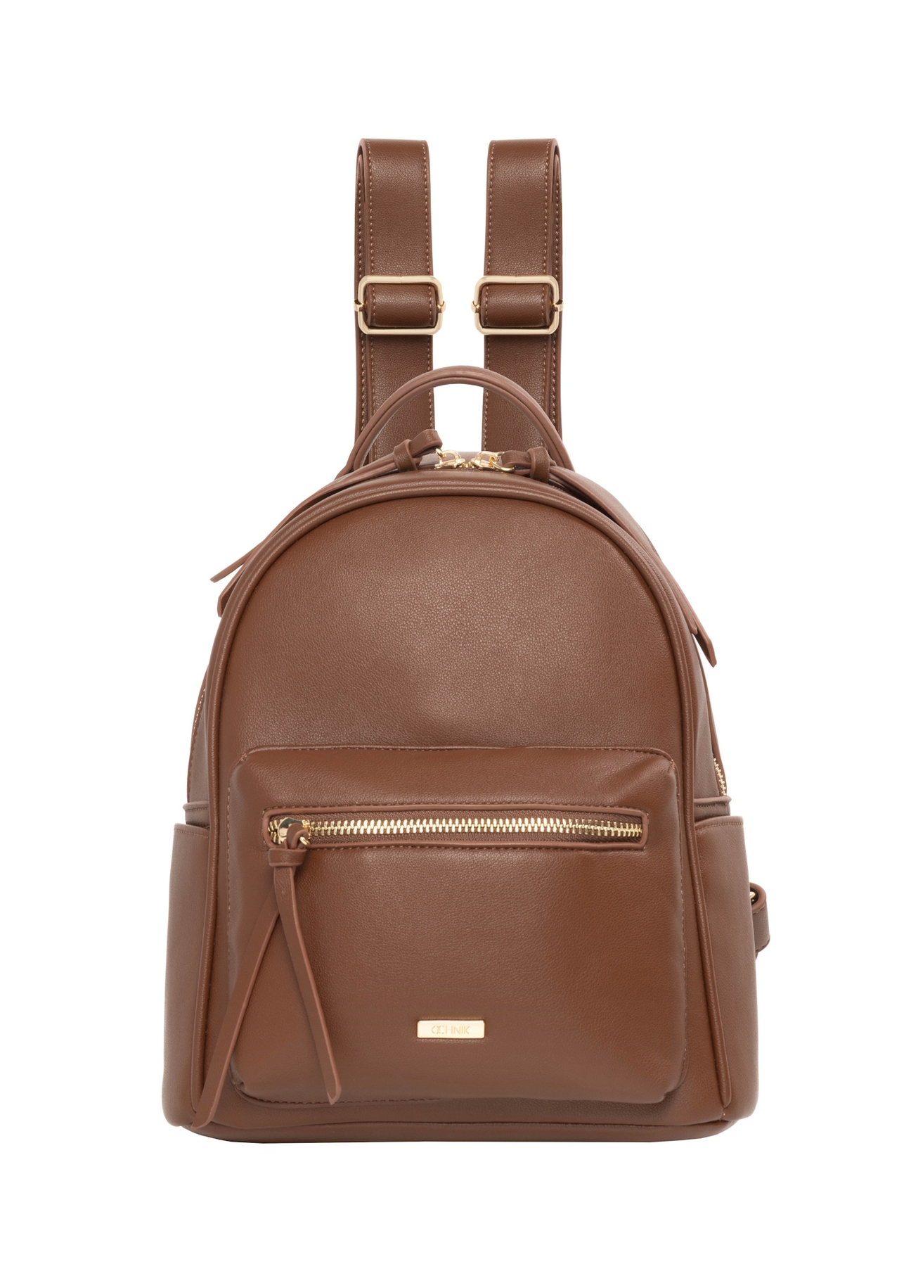 Light brown small women's backpack TOREC-1256-1G(Z26), front product view on white background.