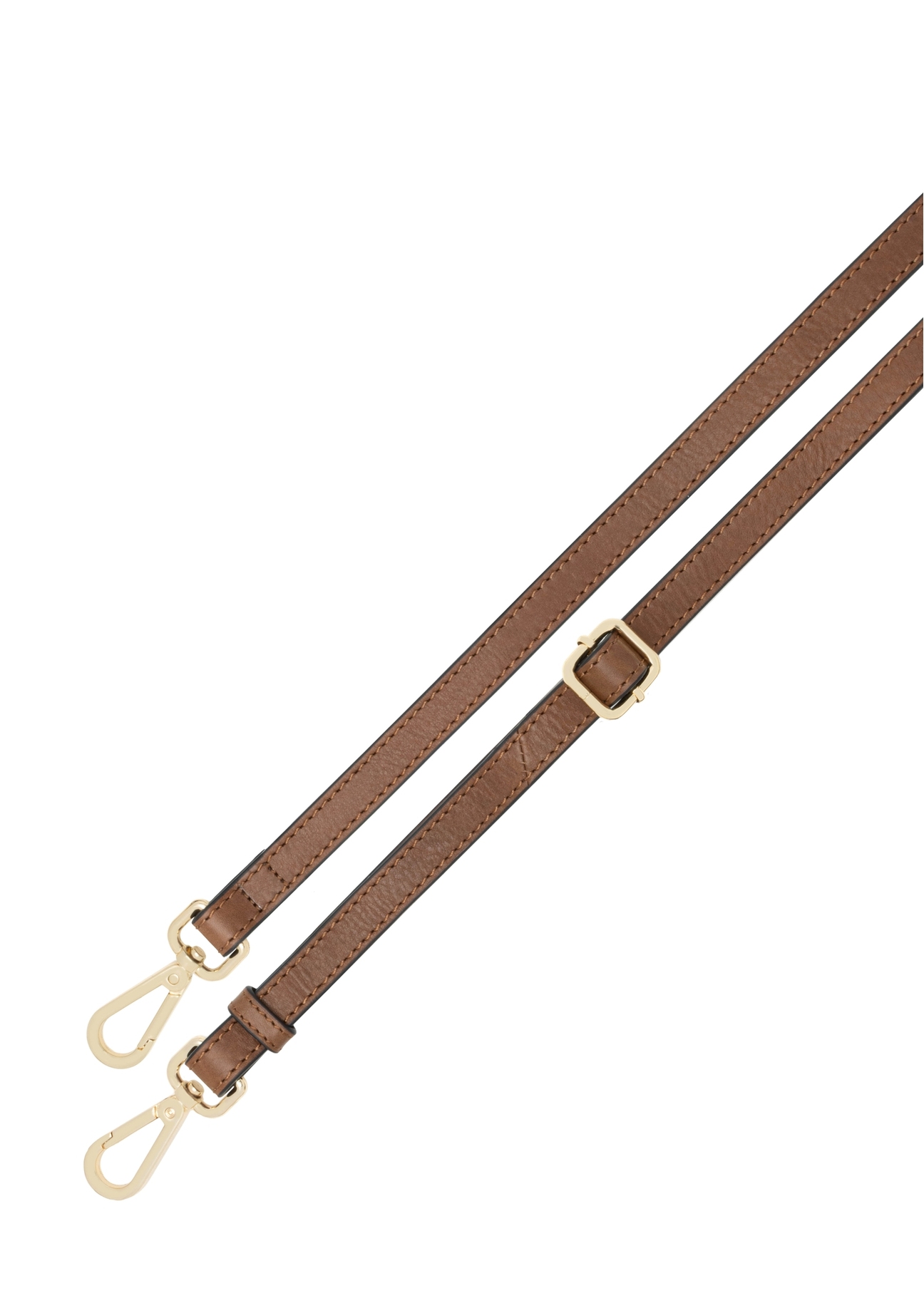 Women's brown leather messenger bag TORES-1246-1F(W26), product view of the detachable strap on a white background.