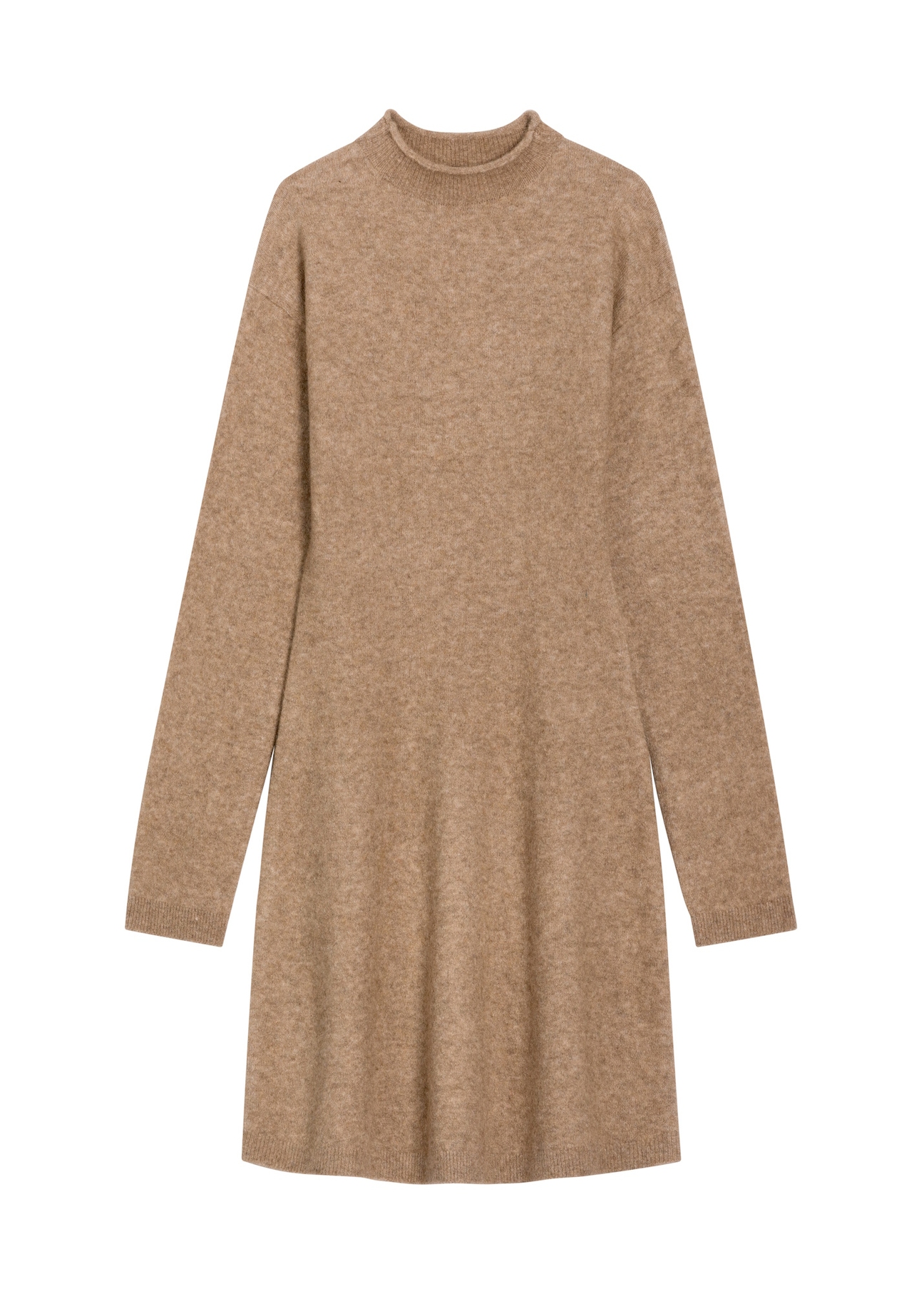 Light beige women's mini dress SUKDT-0296-1J(Z26), front product view on white background.