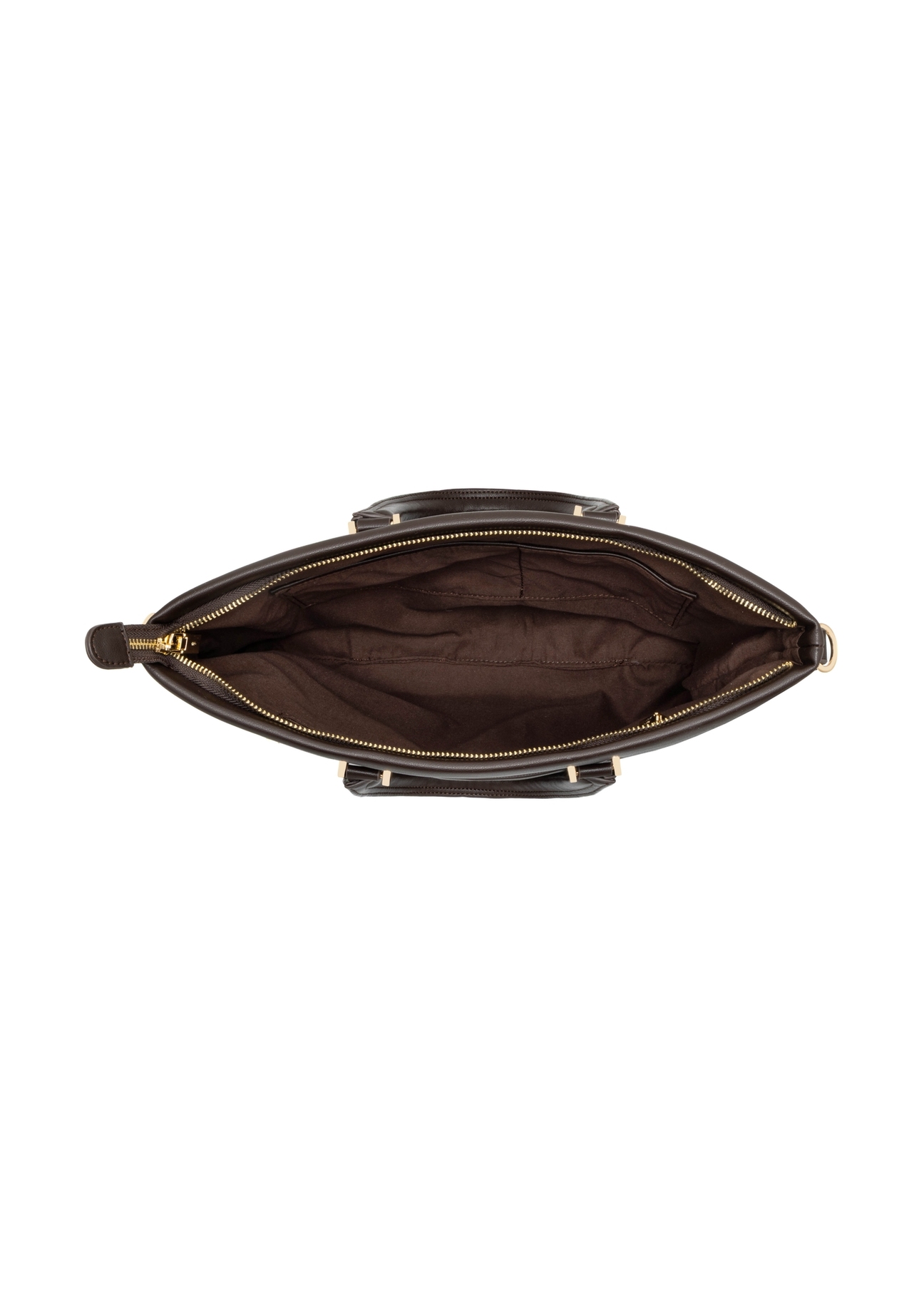 Brown women's briefcase TOREC-1372-1H(Z26) - product view from above, on a white background.