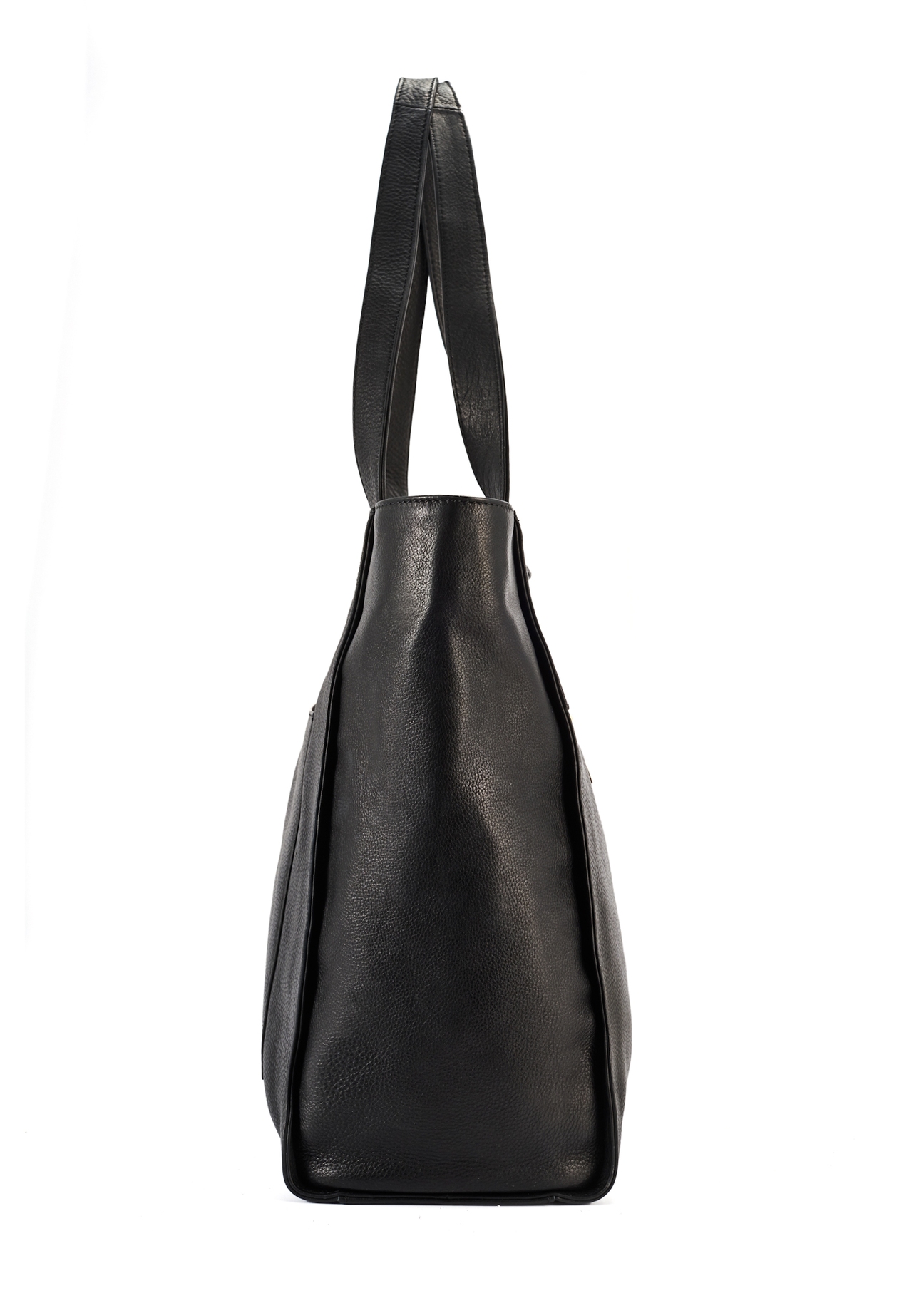 Black leather women's handbag TORES-1144-99(Z25) - product view from the side on a white background.