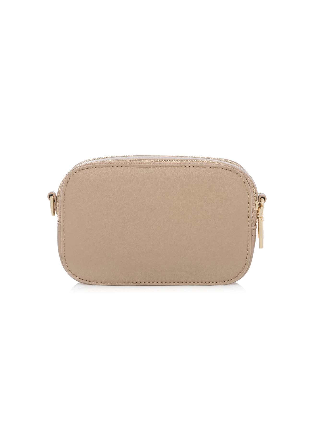 Beige small women's handbag TOREC-1172-1B(W26), product view from the back on a white background.