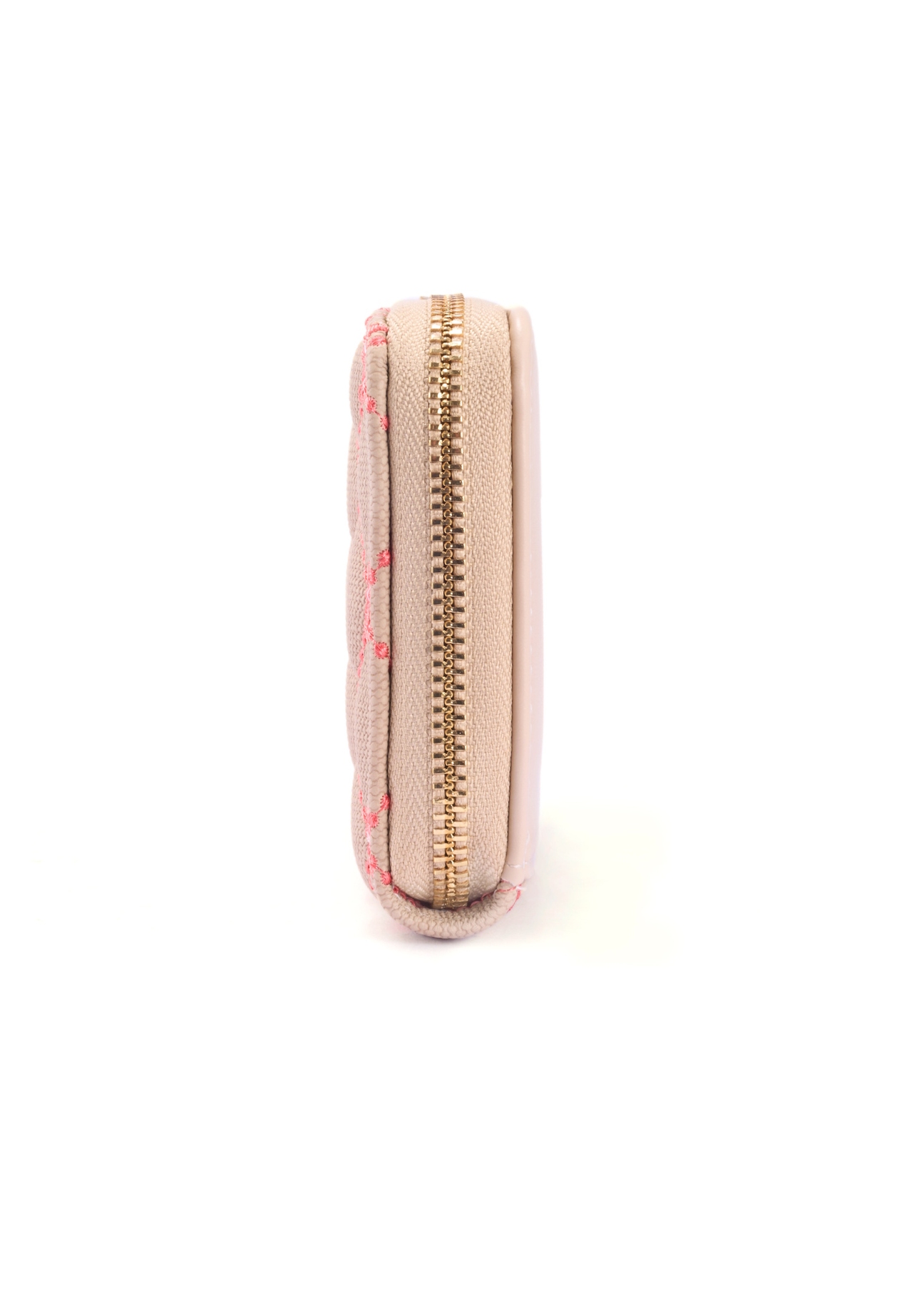 Large women's wallet in beige color POREC-0381A-15(W25), side view of the product on a white background.