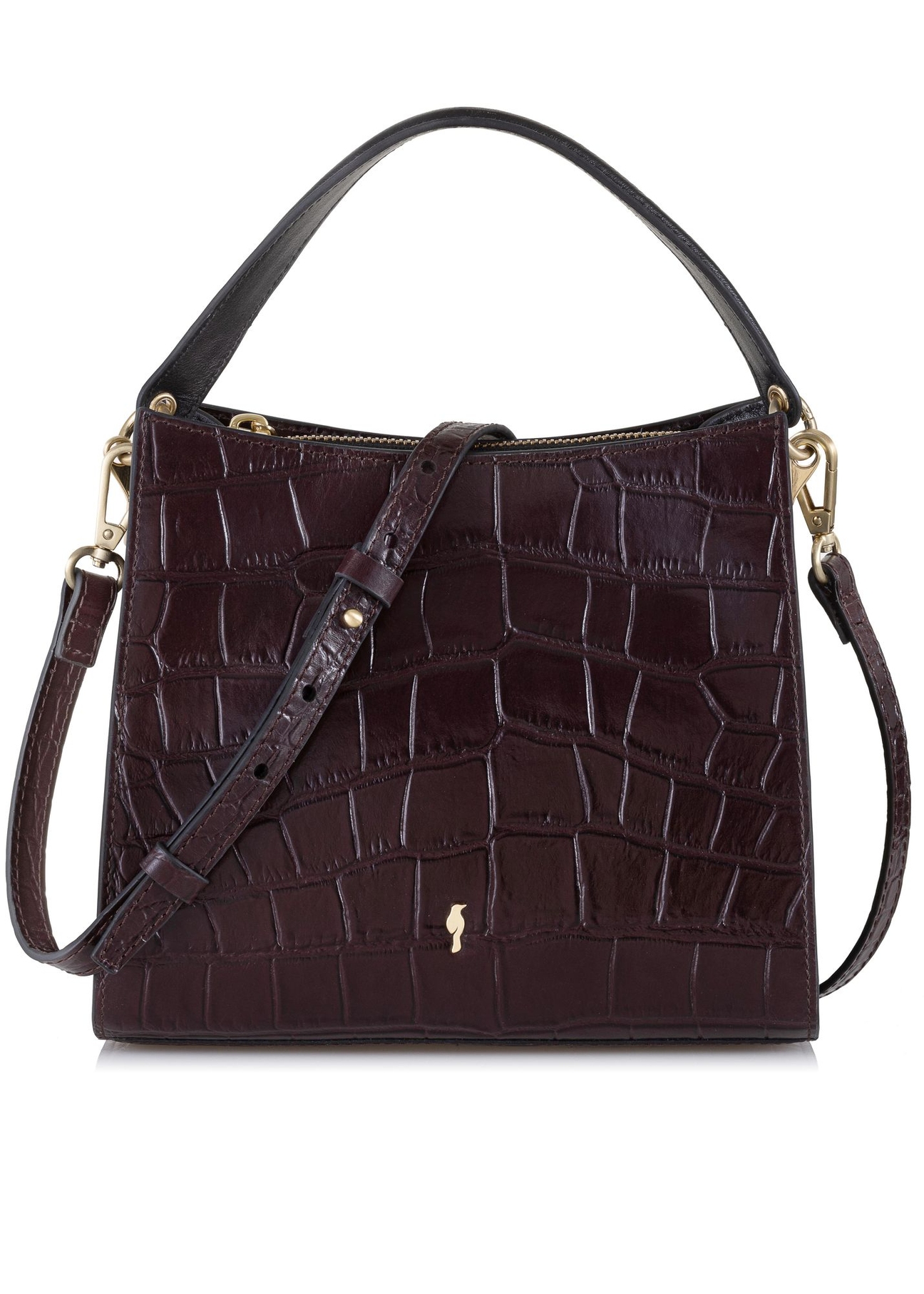 Women's three-compartment leather handbag TORES-0967-49(Z23)-01