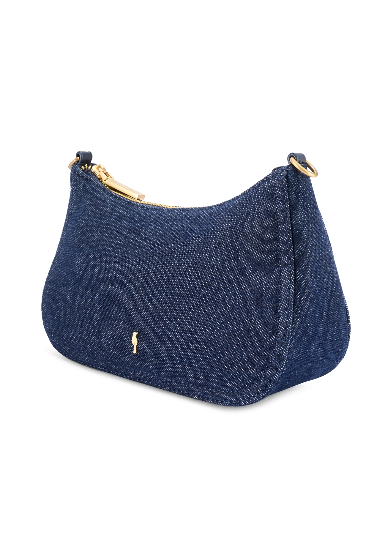 Small denim women's handbag TOREN-0335-7H(W26), diagonal product view on a white background.