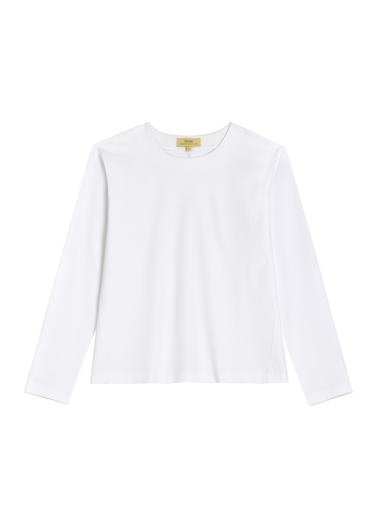 Women's white cotton blouse LSLDT-0060-0A(Z26), front product view on white background.