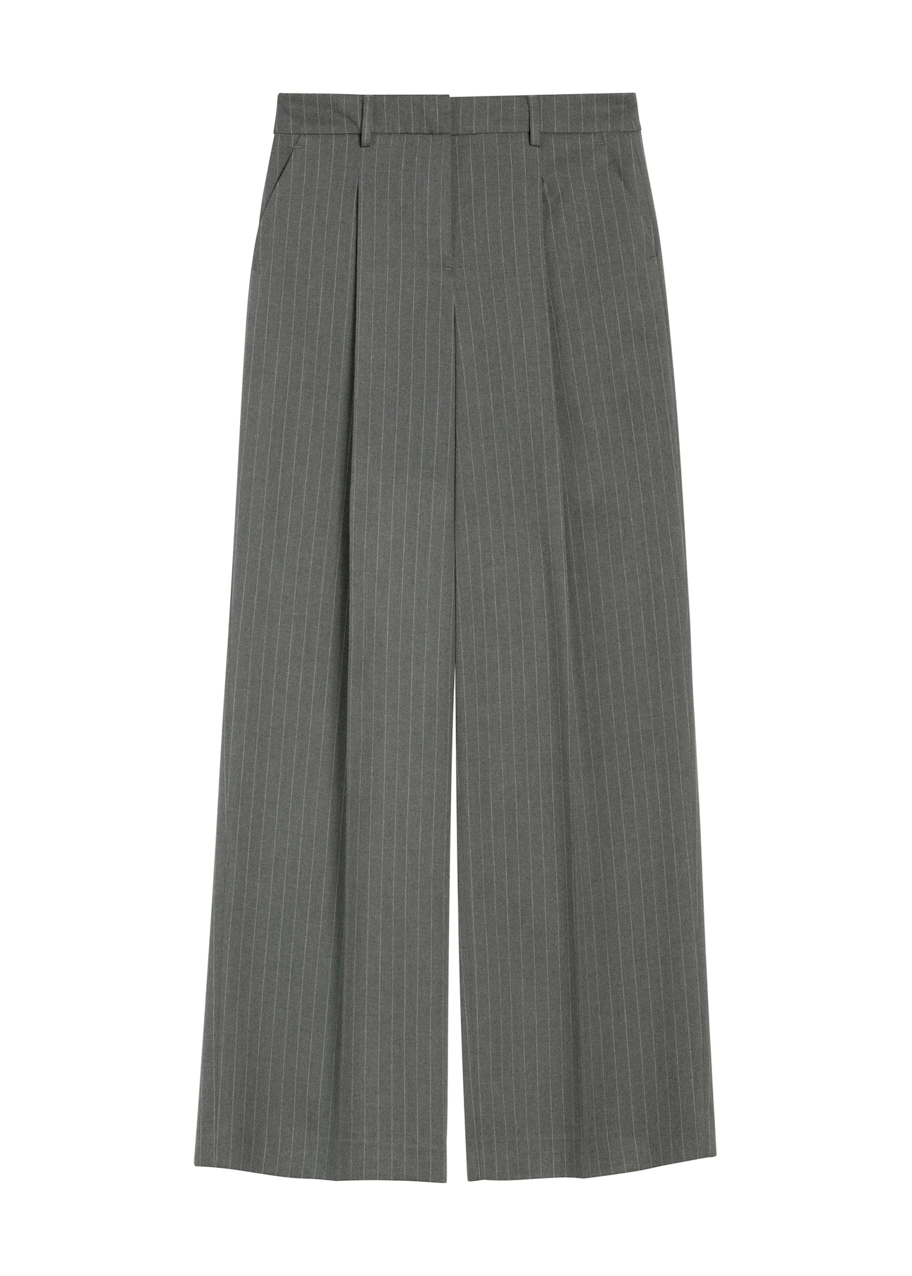 Gray women's trousers SPODT-0115-95(Z25), product view from the front on a white background.