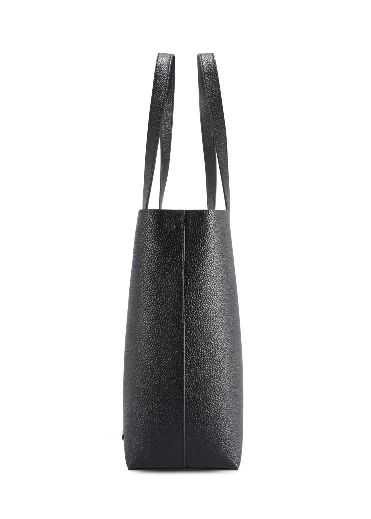 Black women's shopper bag TOREC-1208-9I(W26), product view from the side on a white background.