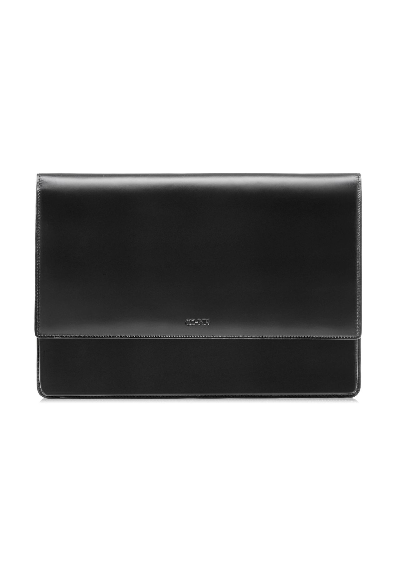 Men's black leather briefcase TORMS-0468-99(Z25), front product view on white background.