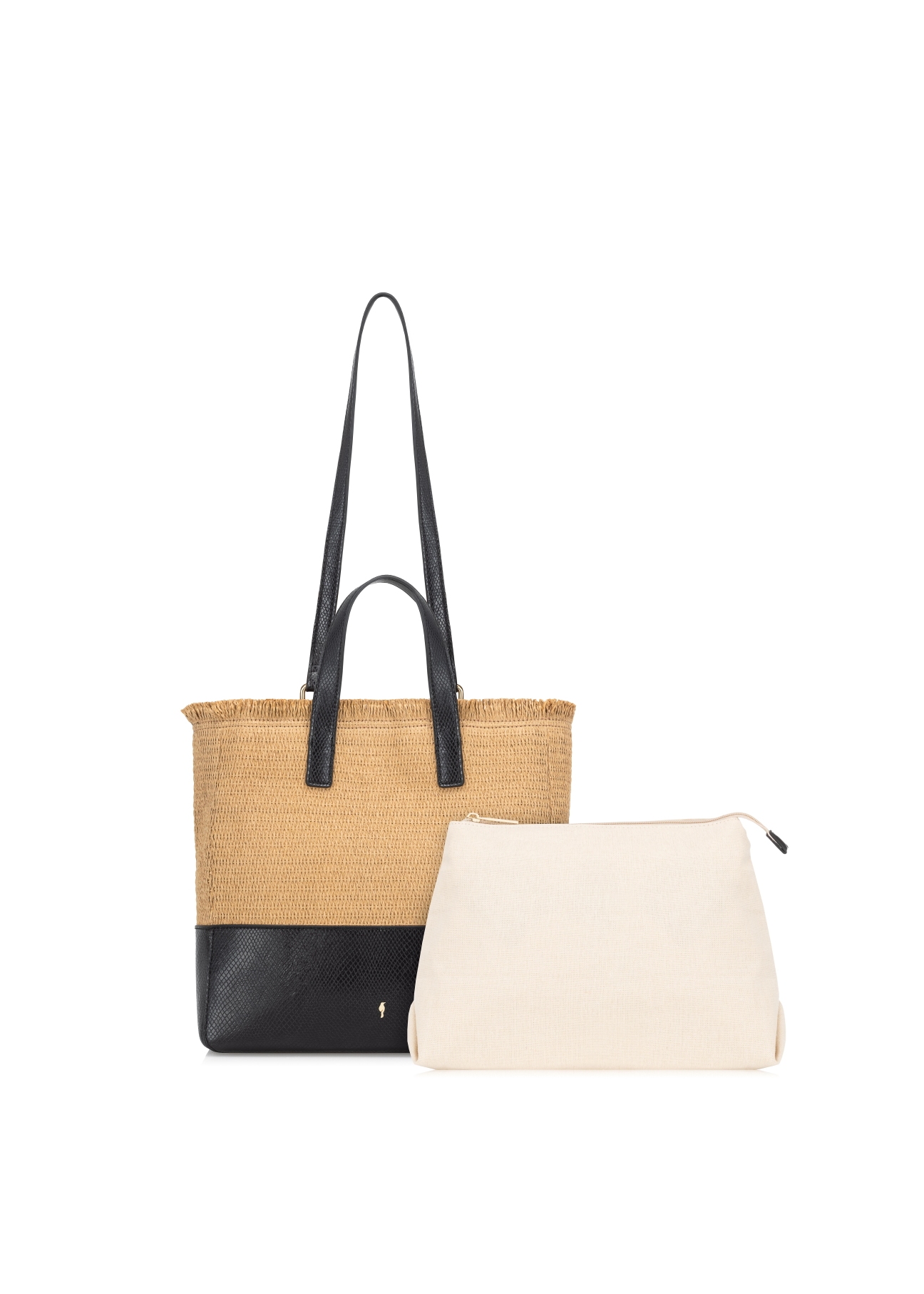 Women's bag made of artificial straw TOREC-0631-15(W22)-05