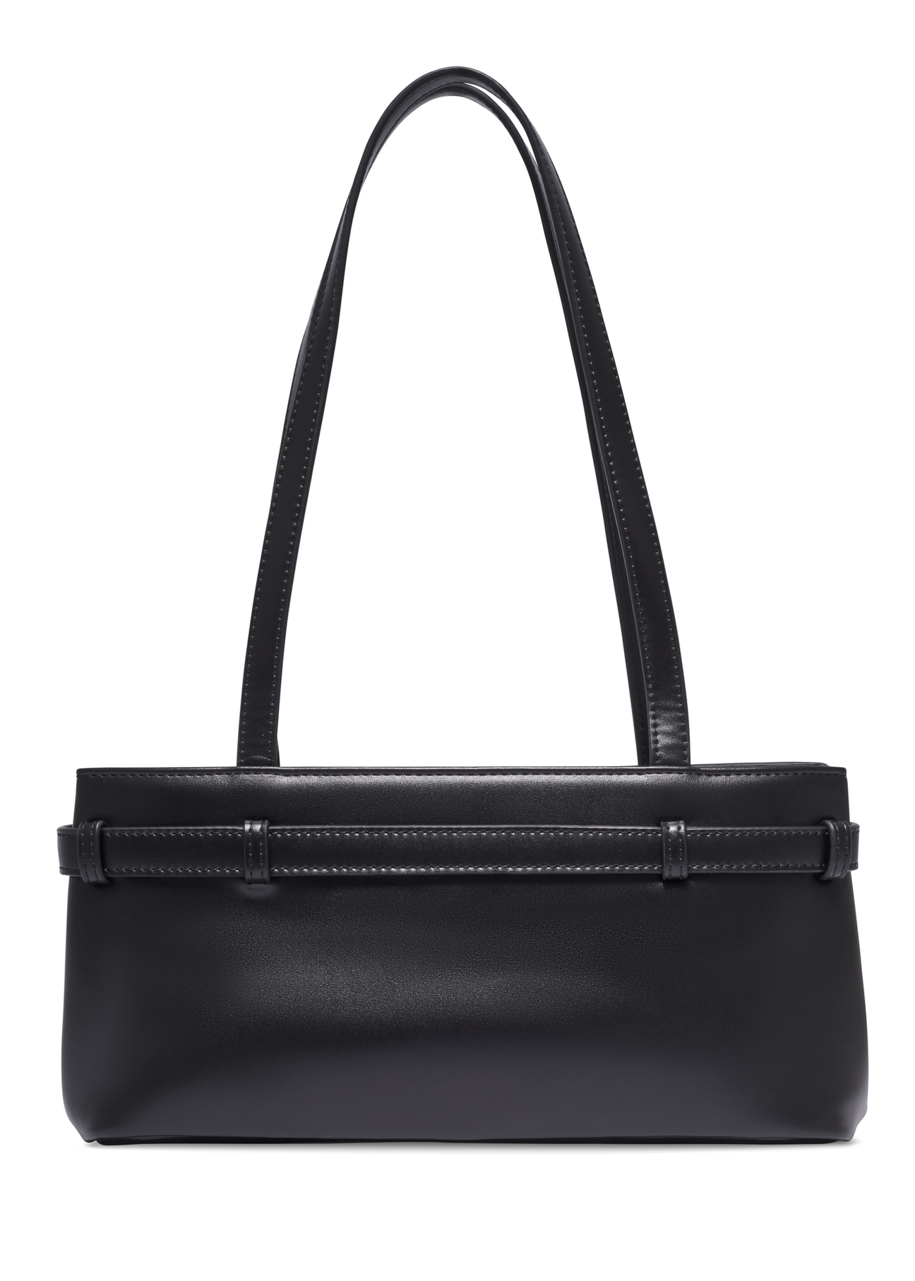 Black women's shoulder bag TOREC-1341-99(Z26), product view from the back on a white background.