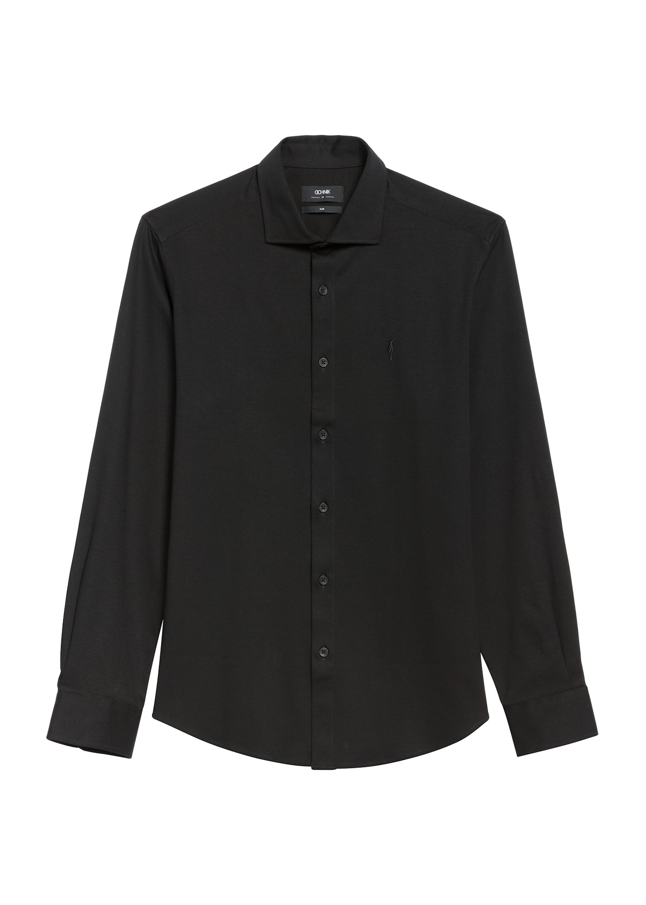 Black elegant men's shirt KOSMT-0339-99(Z25)