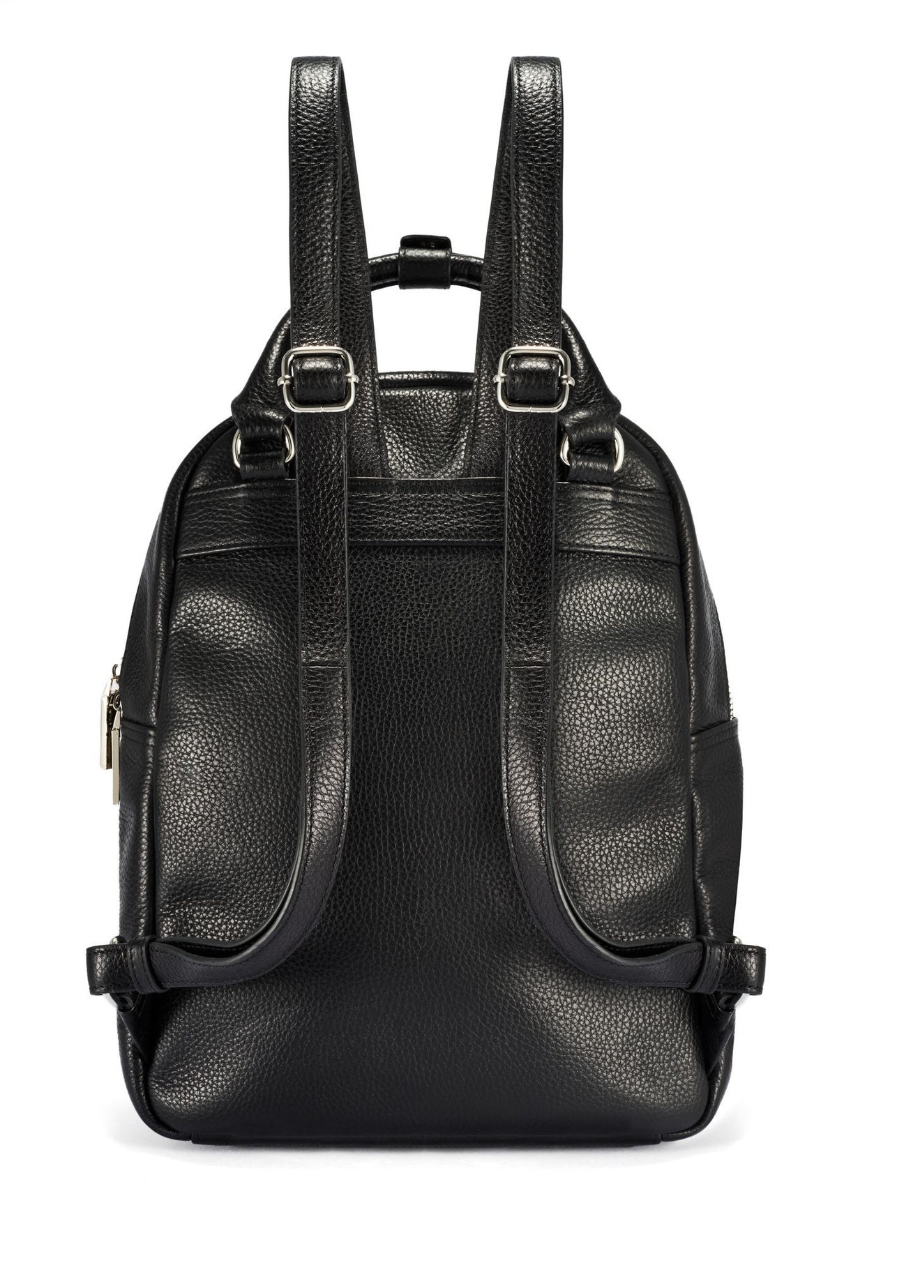 Women's black leather backpack TORES-1146-9I(Z26) - back view of the product on a white background.