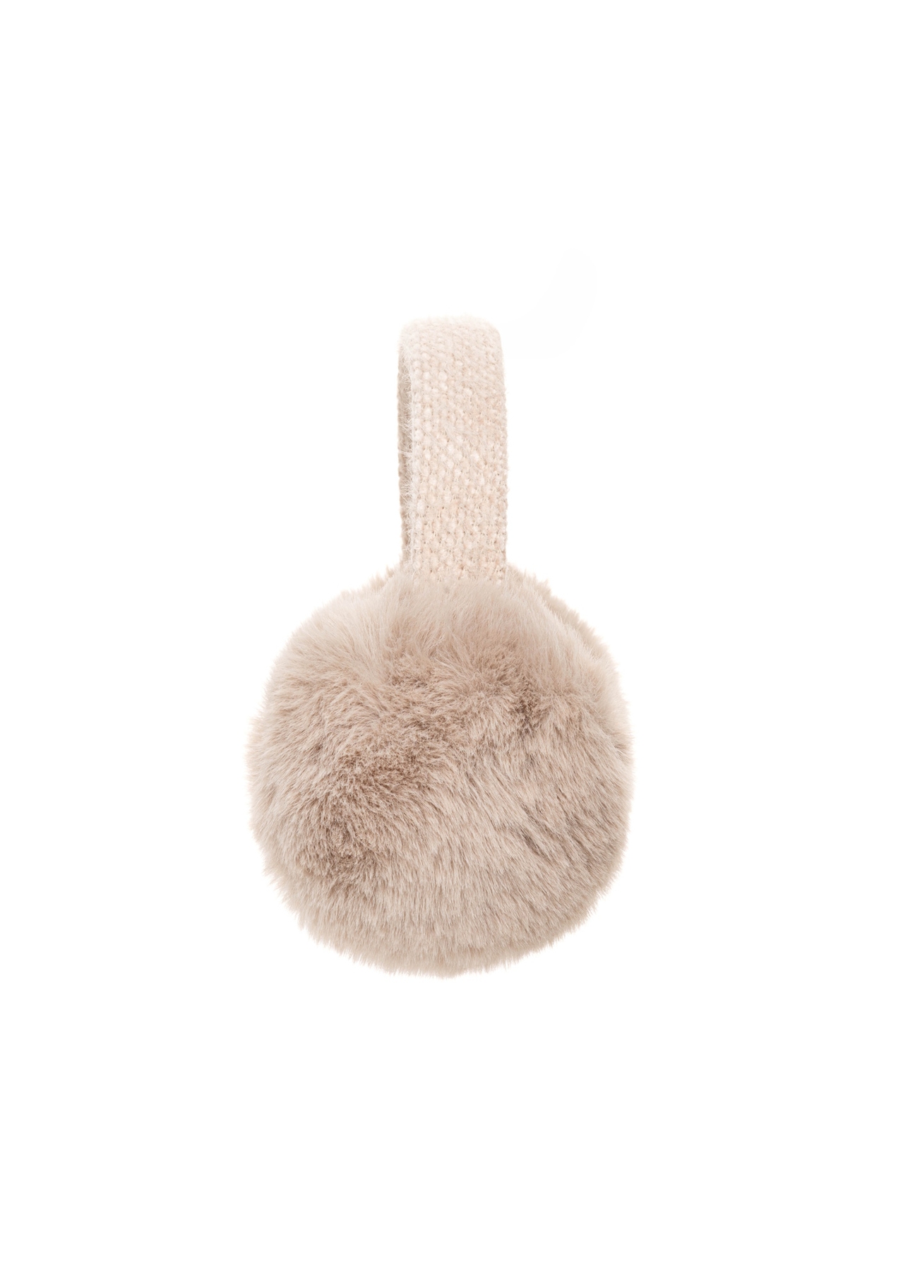 Beige women's earmuffs NAUDP-0003-1K(Z26), side product view on white background.