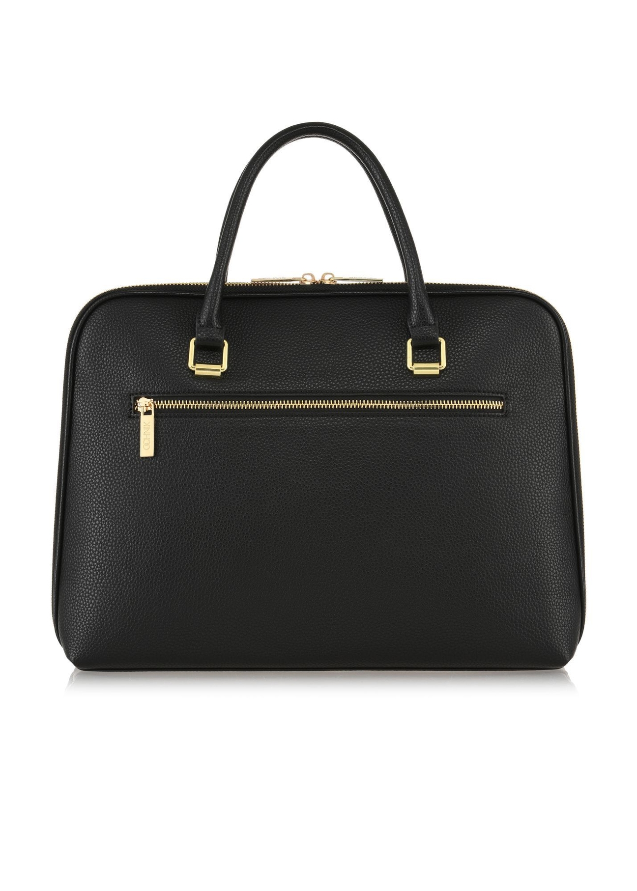 Black women's laptop bag TOREC-0978A-99(Z25) - product view from the back on a white background.